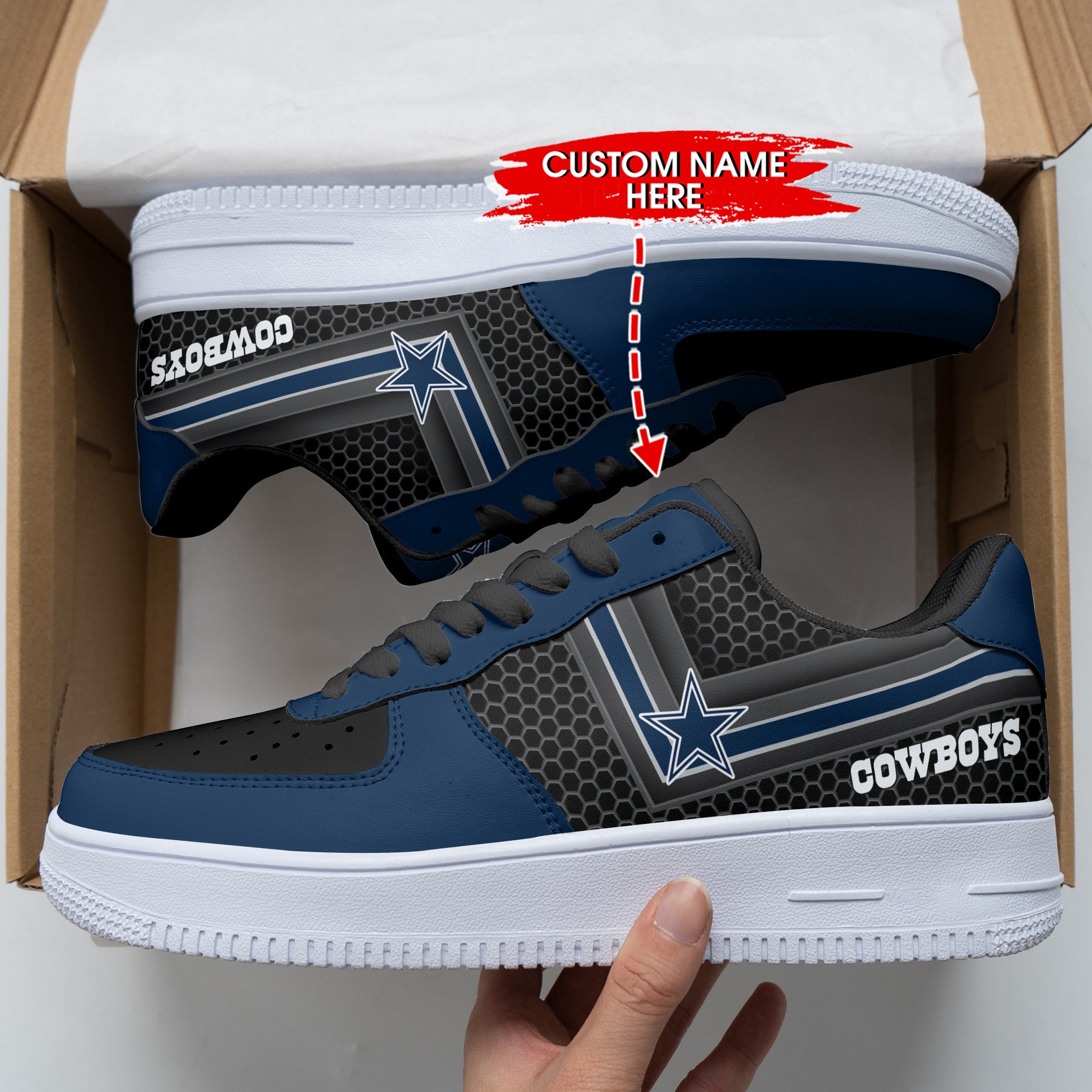 Ideafootwear Dallas Cowboys NFL Air Low-Top Sneakers Shoes For Men And Women
