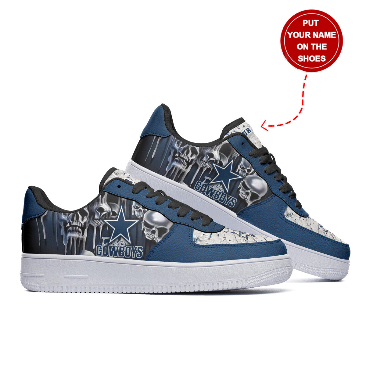Ideafootwear Dallas Cowboys NFL Air Low-Top Sneakers Shoes For Men And Women