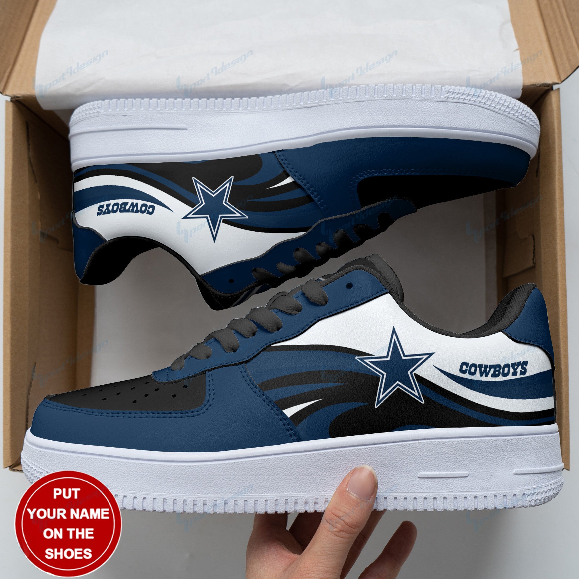 Ideafootwear Dallas Cowboys NFL Air Low-Top Sneakers Shoes For Men And Women