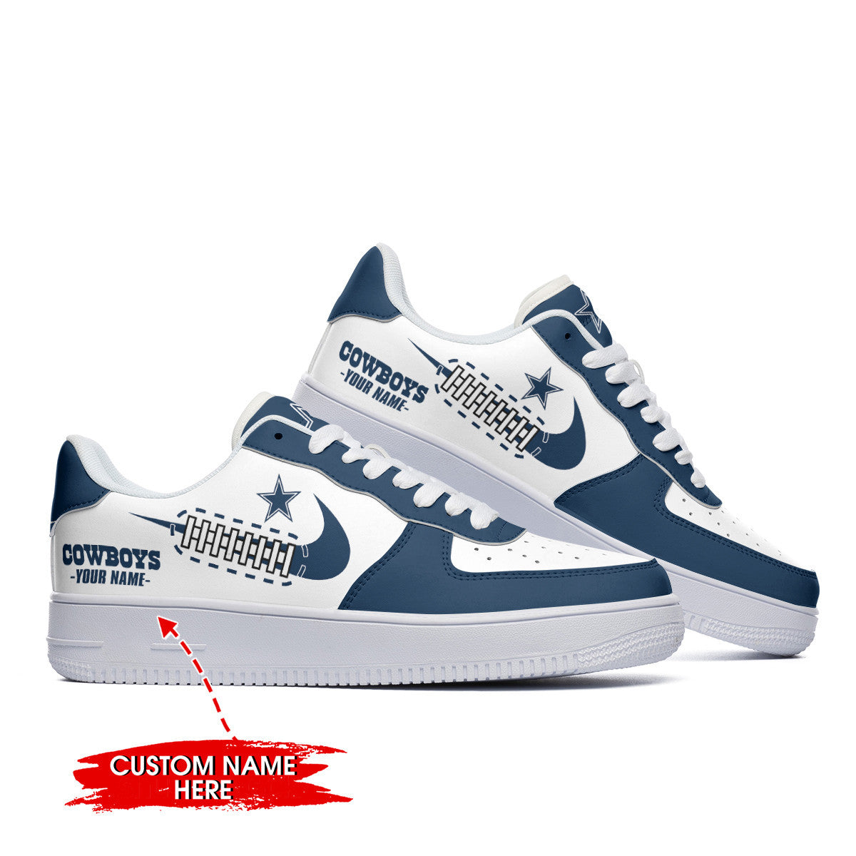 Ideafootwear Dallas Cowboys NFL Air Low-Top Sneakers Shoes For Men And Women