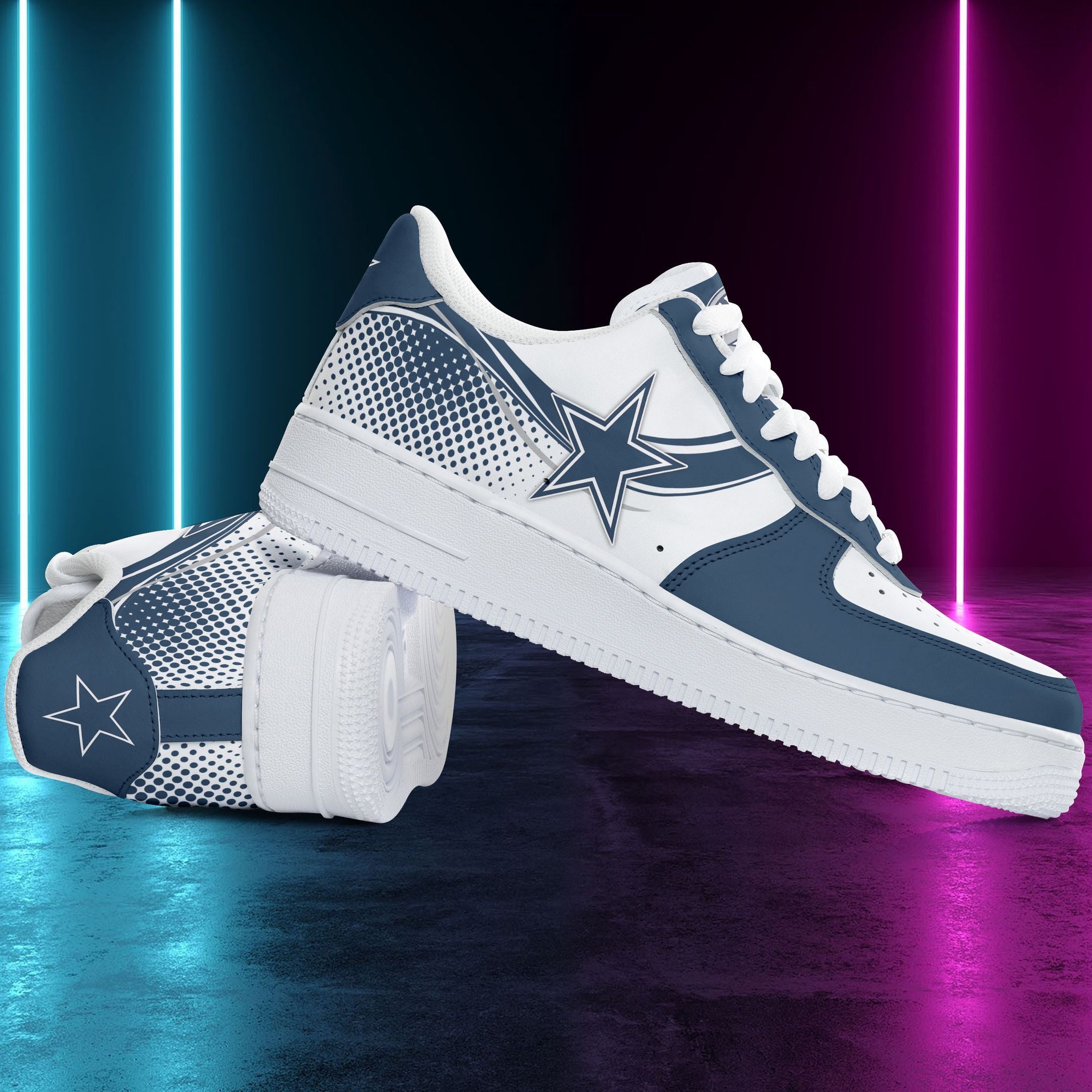 Ideafootwear Dallas Cowboys NFL Air Low-Top Sneakers Shoes For Men And Women