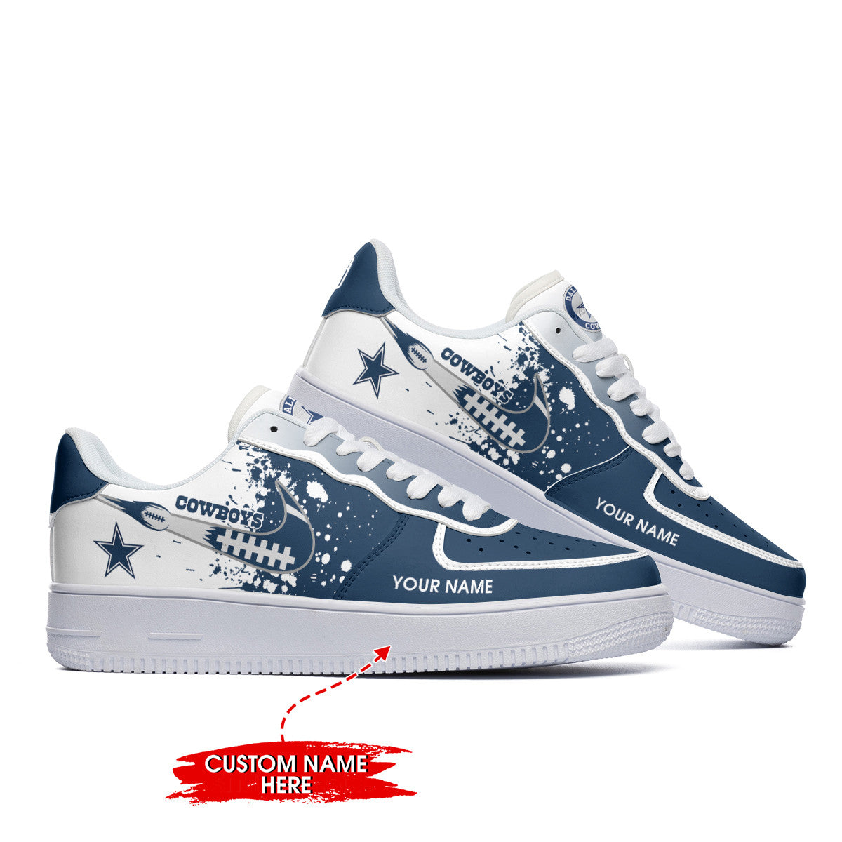 Ideafootwear Dallas Cowboys NFL Air Low-Top Sneakers Shoes For Men And Women
