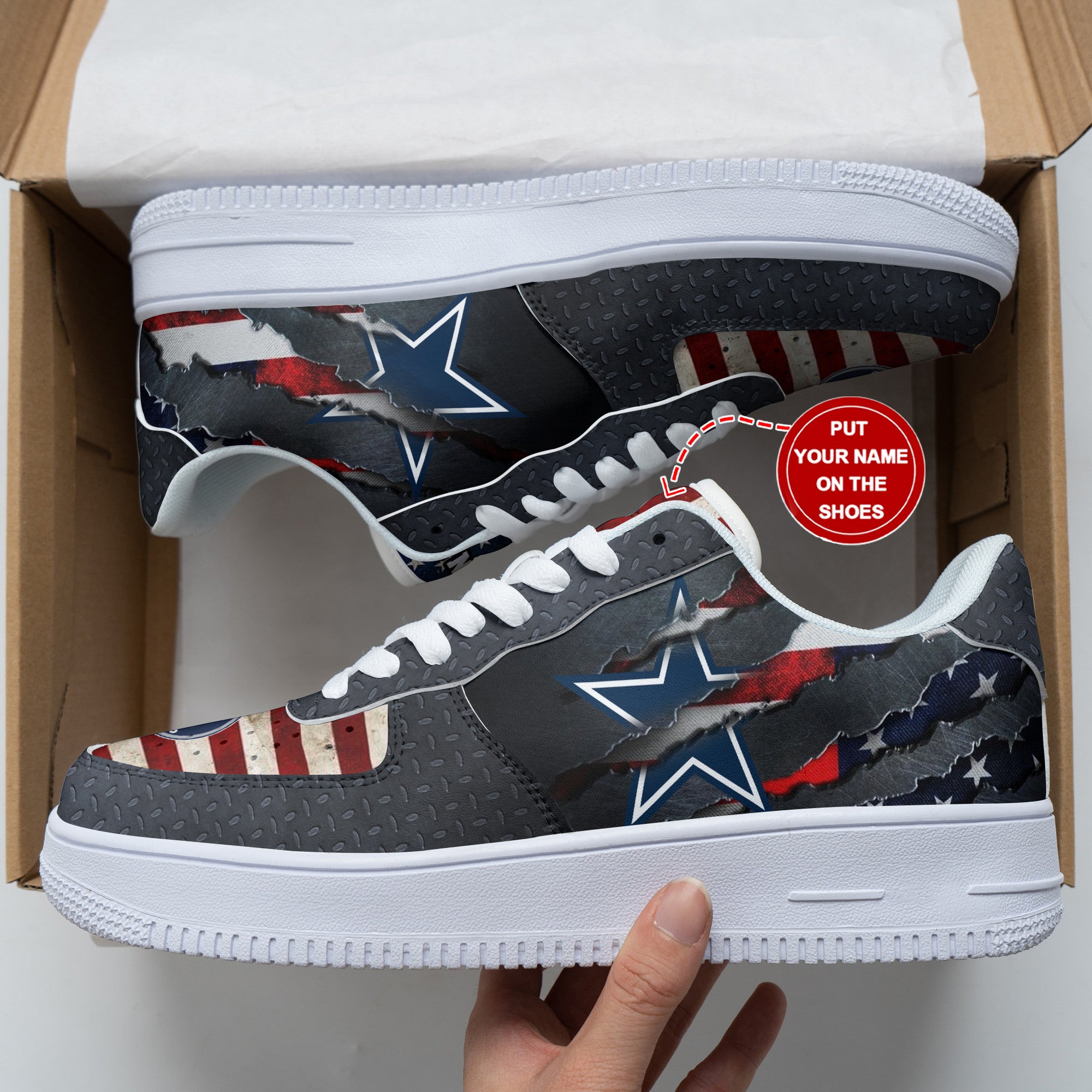 Ideafootwear Dallas Cowboys NFL Air Low-Top Sneakers Shoes For Men And Women