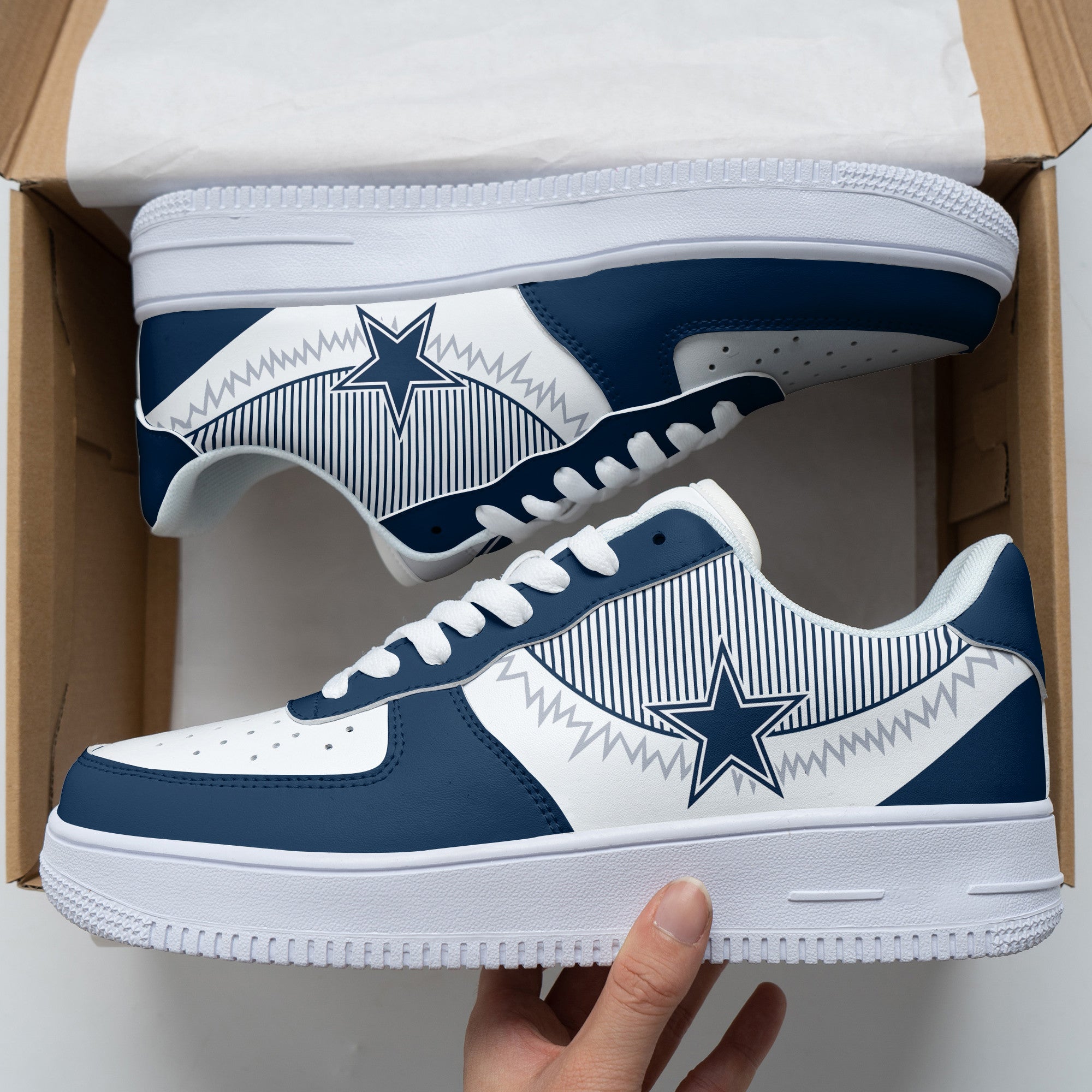 Ideafootwear Dallas Cowboys NFL Air Low-Top Sneakers Shoes For Men And Women