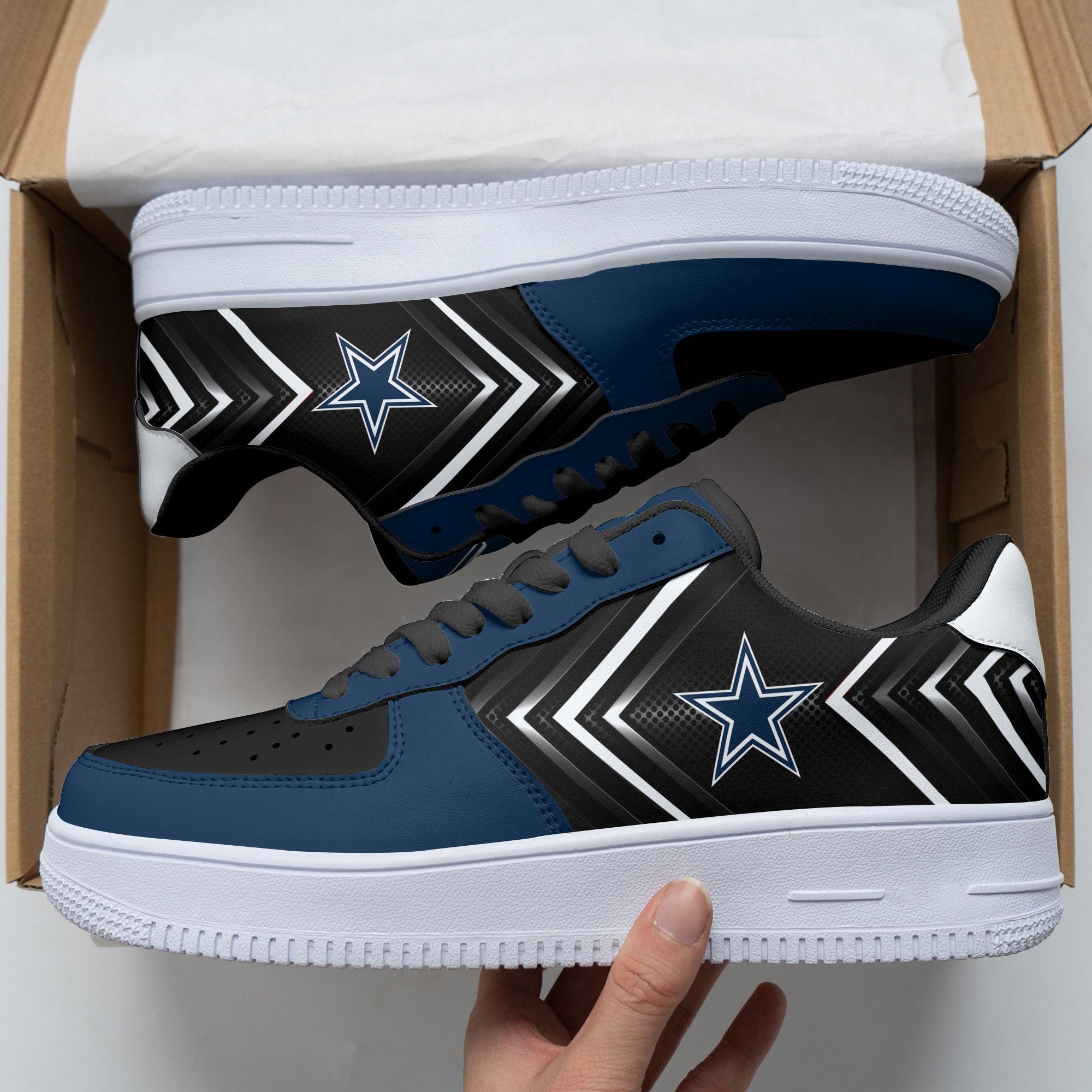 Ideafootwear Dallas Cowboys NFL Air Low-Top Sneakers Shoes For Men And Women