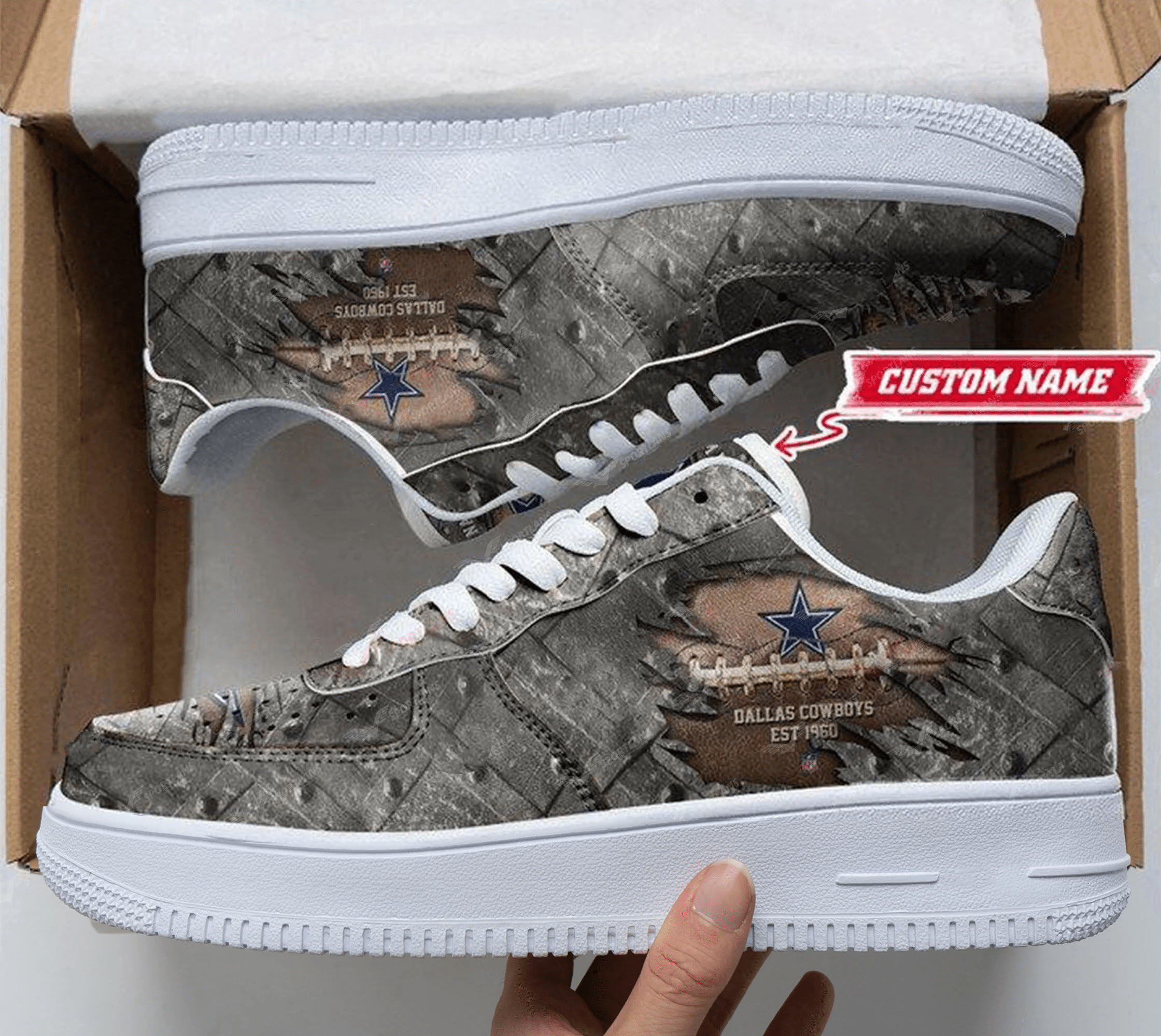 Ideafootwear Dallas Cowboys NFL Air Low-Top Sneakers Shoes For Men And Women
