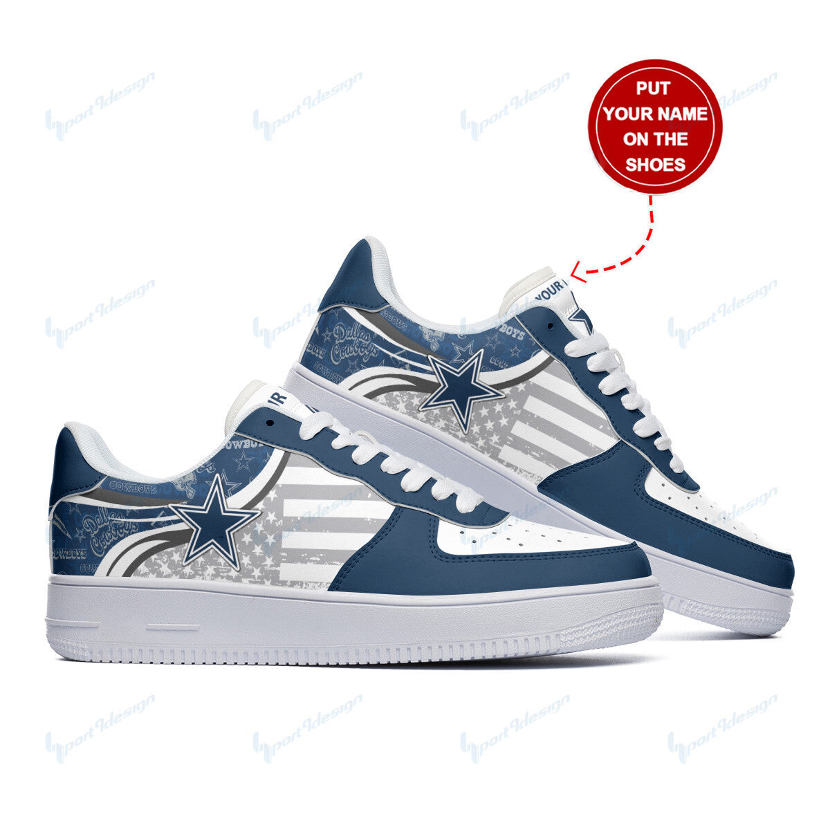 Ideafootwear Dallas Cowboys NFL Air Low-Top Sneakers Shoes For Men And Women