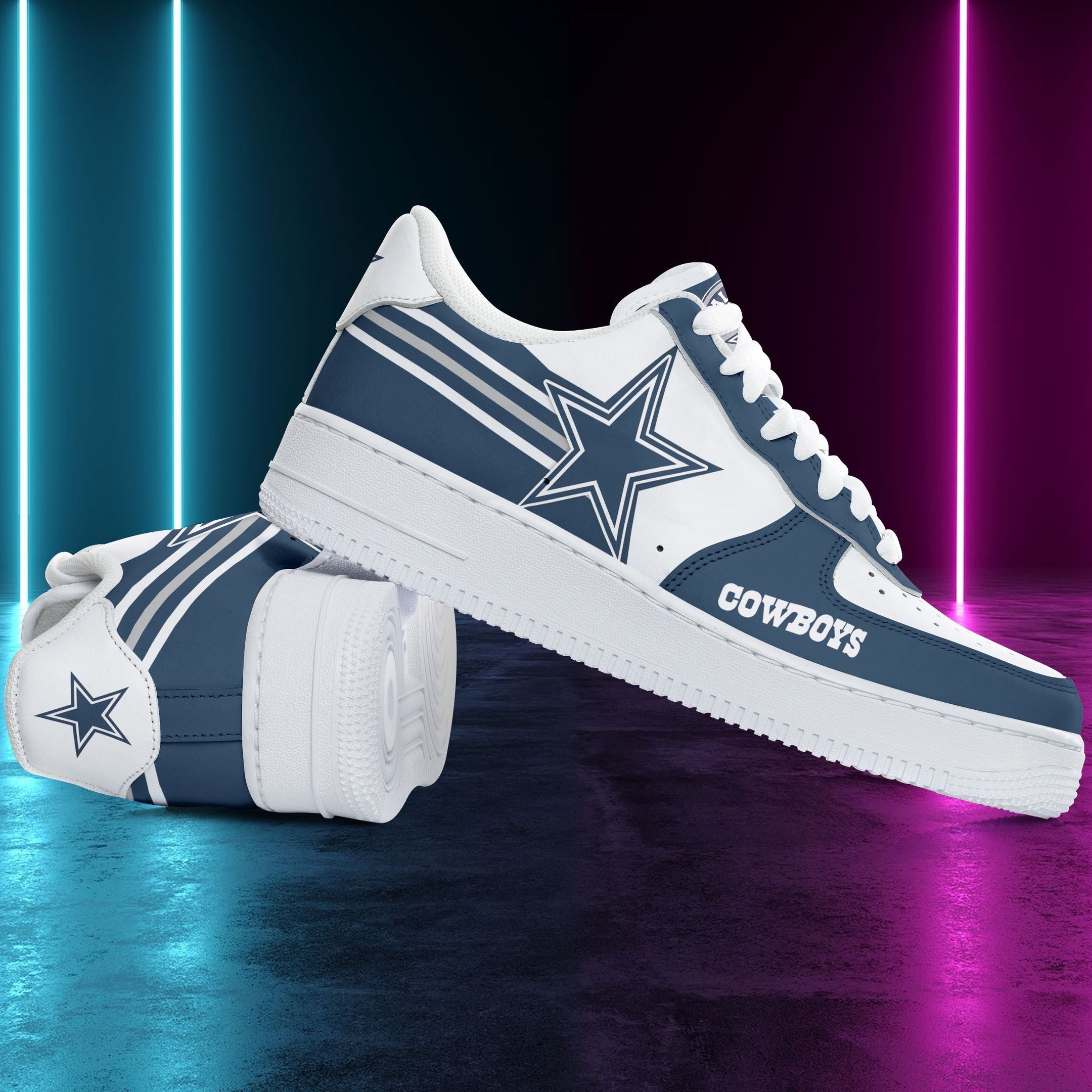 Ideafootwear Dallas Cowboys NFL Air Low-Top Sneakers Shoes For Men And Women