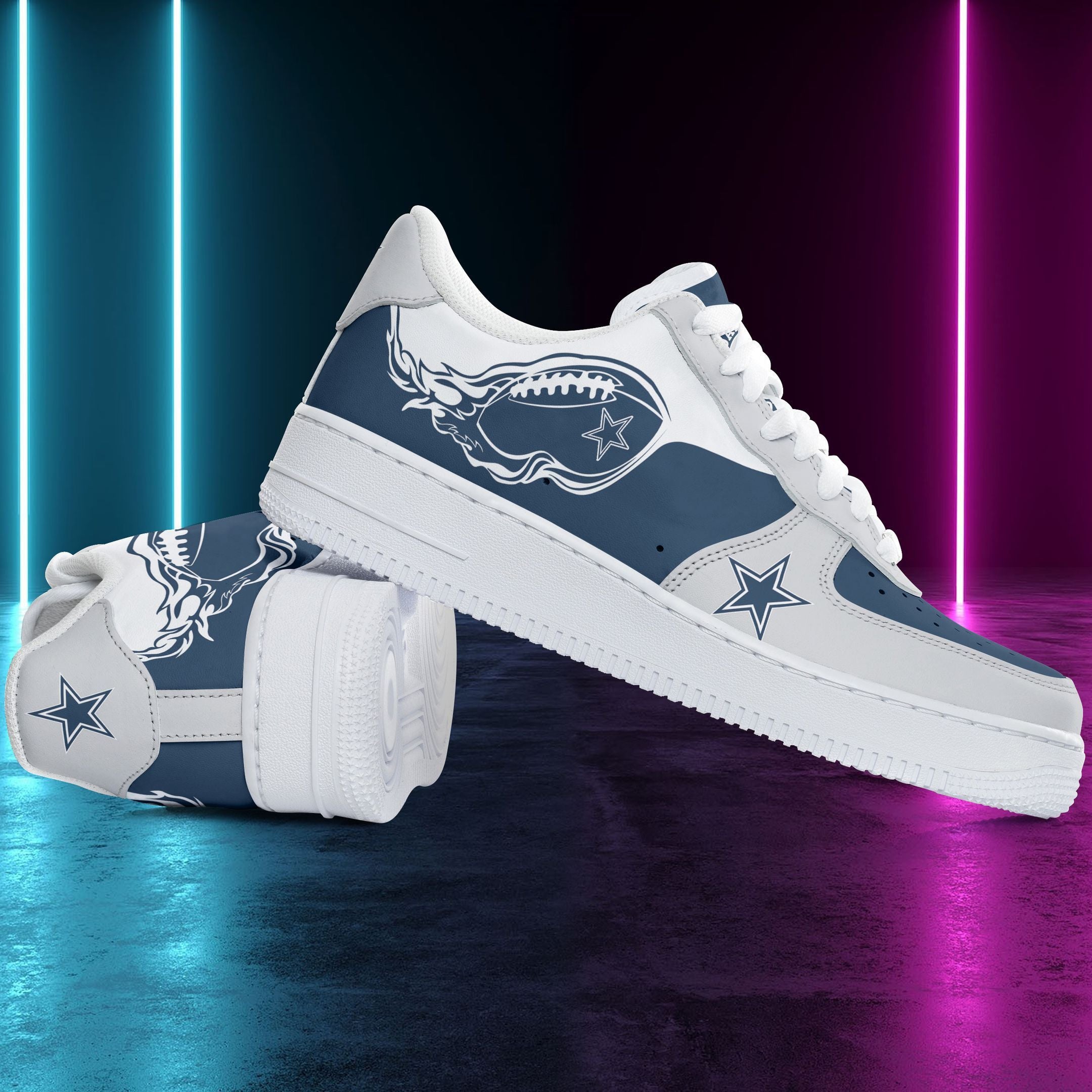 Ideafootwear Dallas Cowboys NFL Air Low-Top Sneakers Shoes For Men And Women