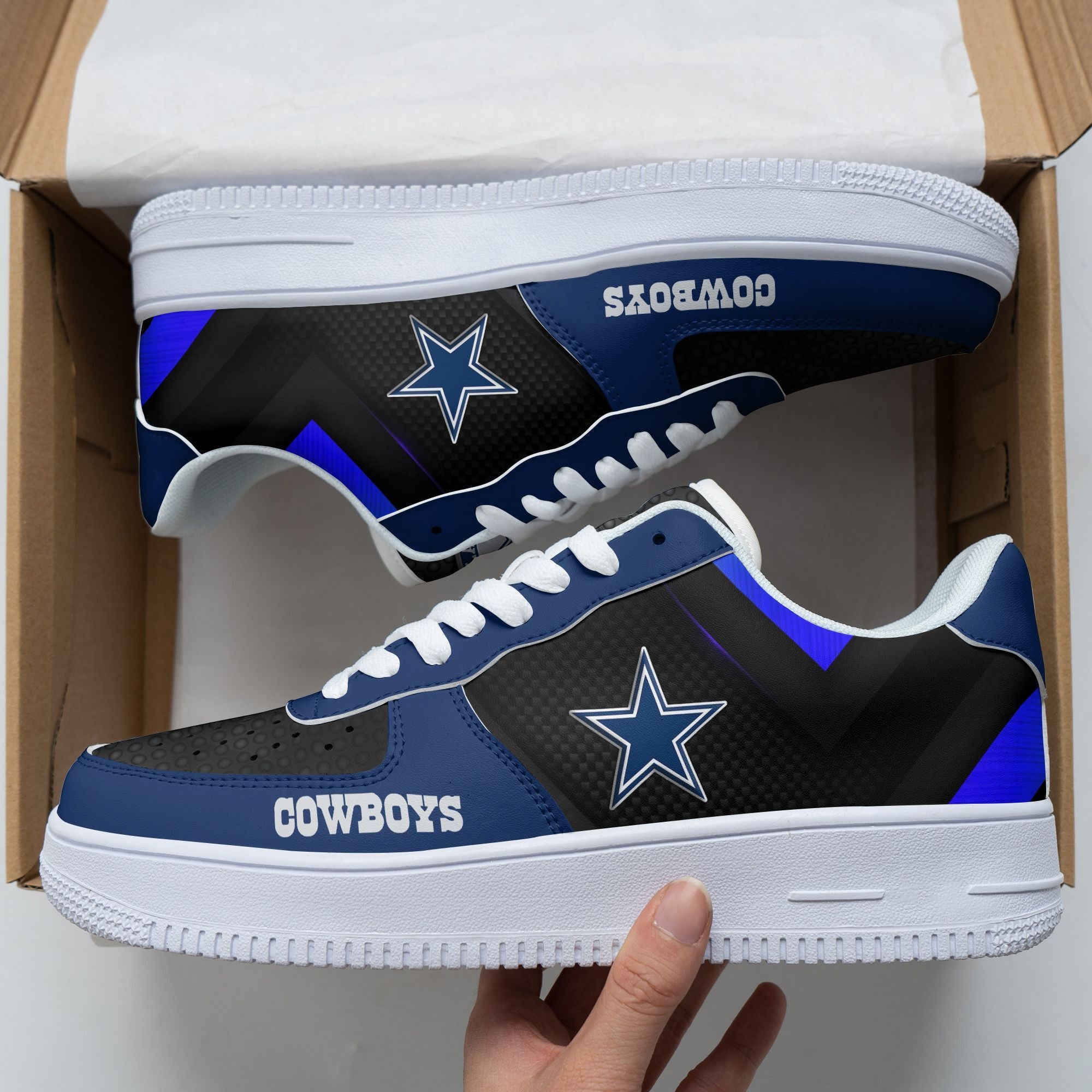 Ideafootwear Dallas Cowboys NFL Air Low-Top Sneakers Shoes For Men And Women