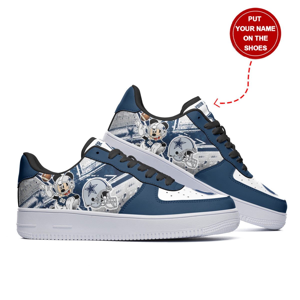 Ideafootwear Dallas Cowboys NFL Air Low-Top Sneakers Shoes For Men And Women