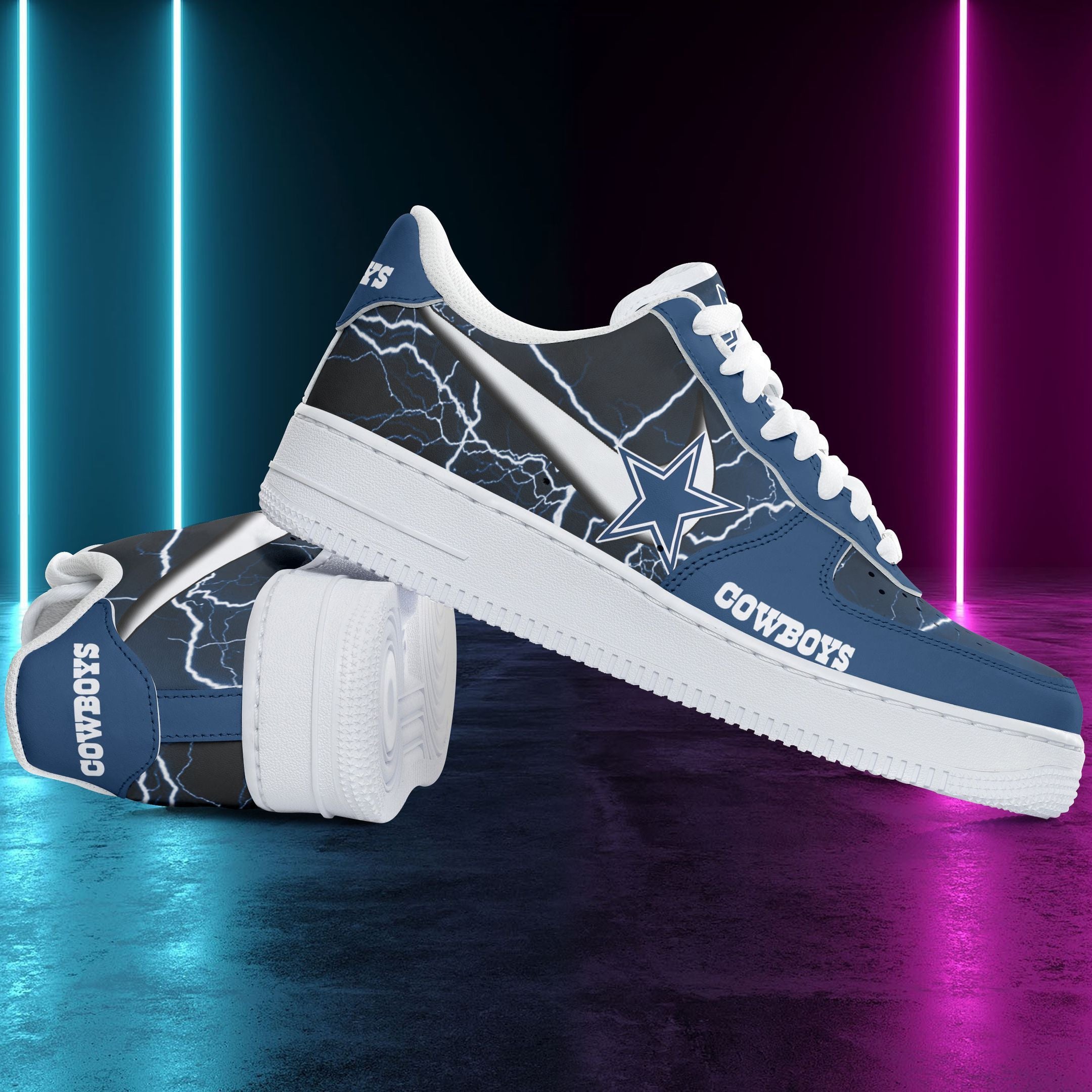 Ideafootwear Dallas Cowboys NFL Air Low-Top Sneakers Shoes For Men And Women