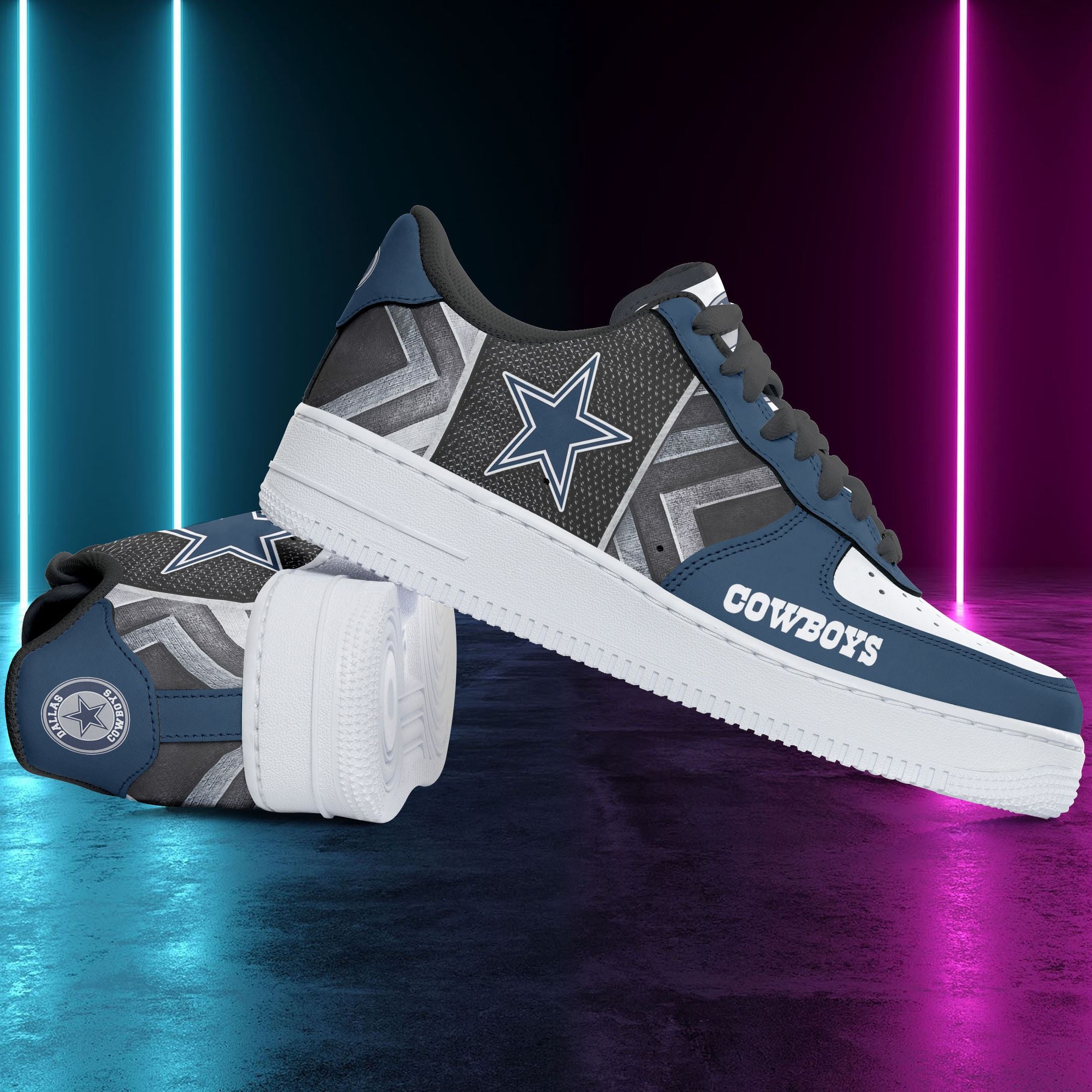 Ideafootwear Dallas Cowboys NFL Air Low-Top Sneakers Shoes For Men And Women