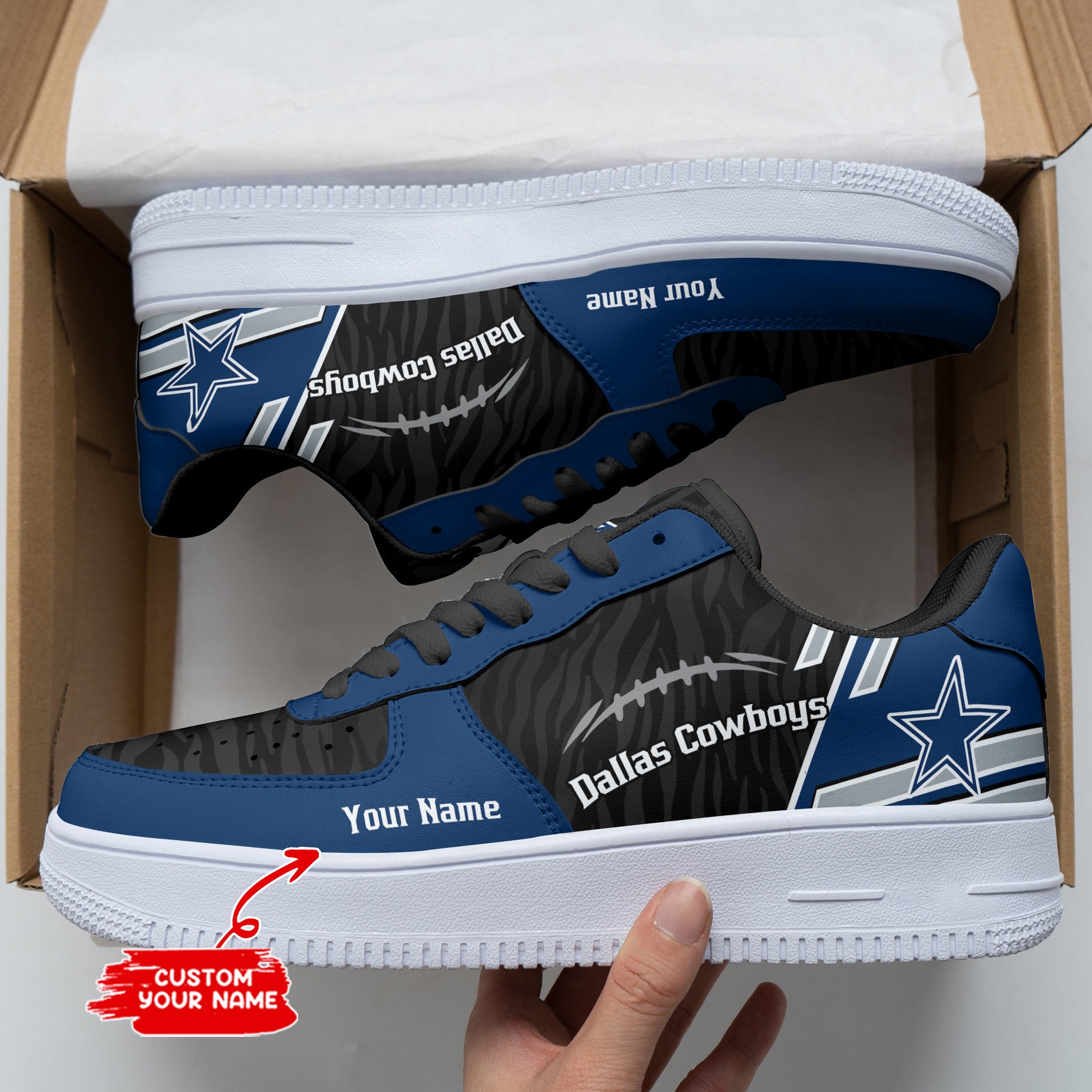 Ideafootwear Dallas Cowboys NFL Air Low-Top Sneakers Shoes For Men And Women