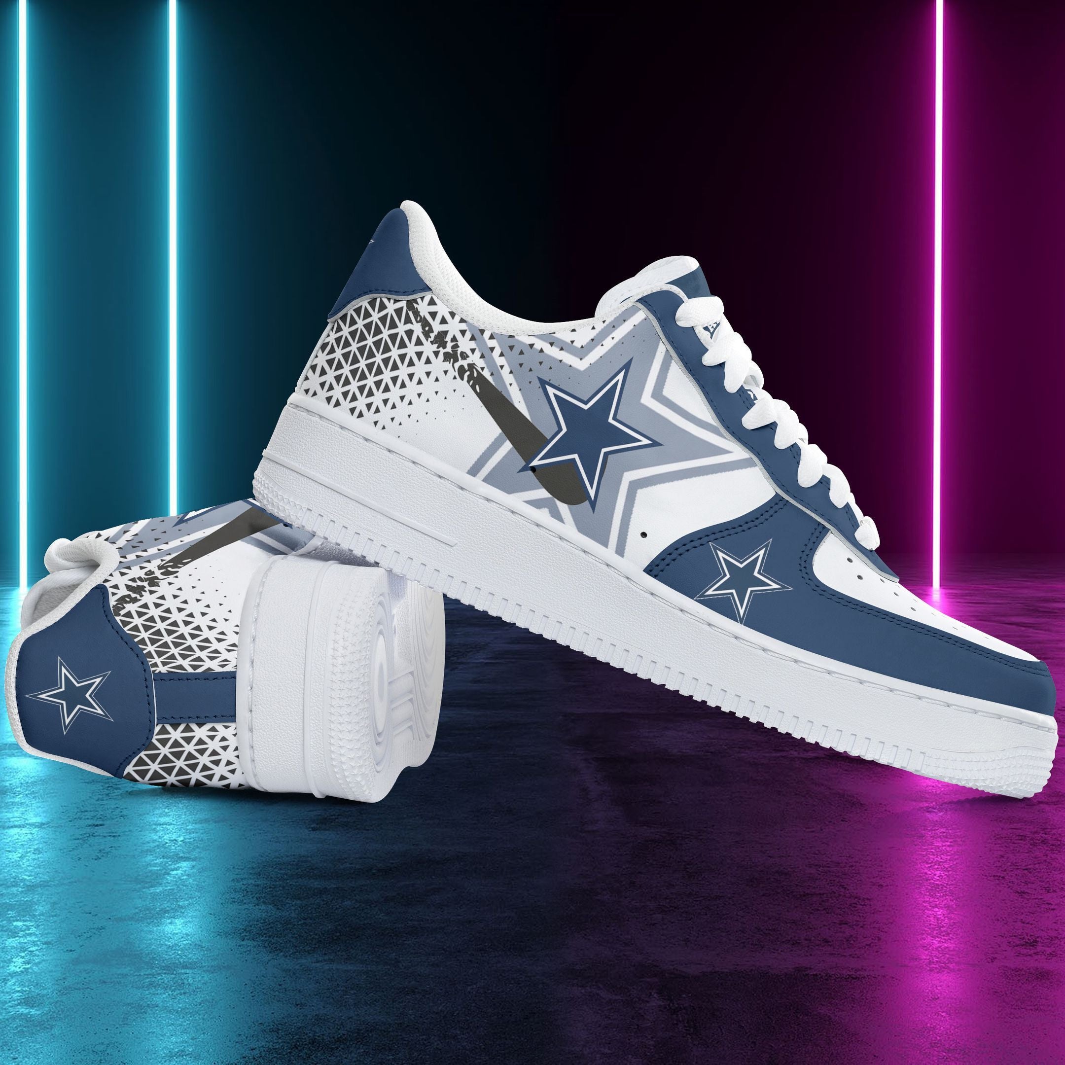 Ideafootwear Dallas Cowboys NFL Air Low-Top Sneakers Shoes For Men And Women