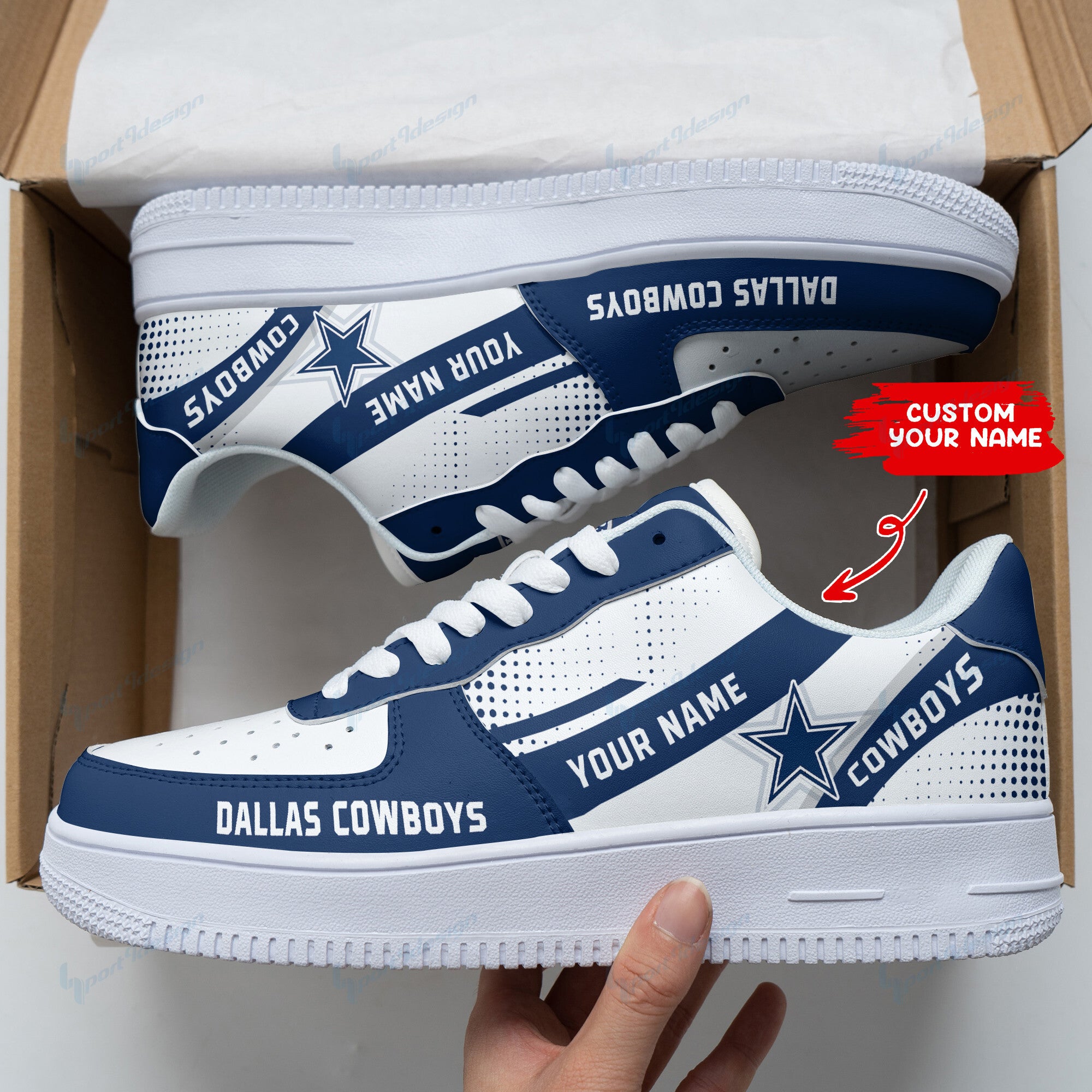 Ideafootwear Dallas Cowboys NFL Air Low-Top Sneakers Shoes For Men And Women