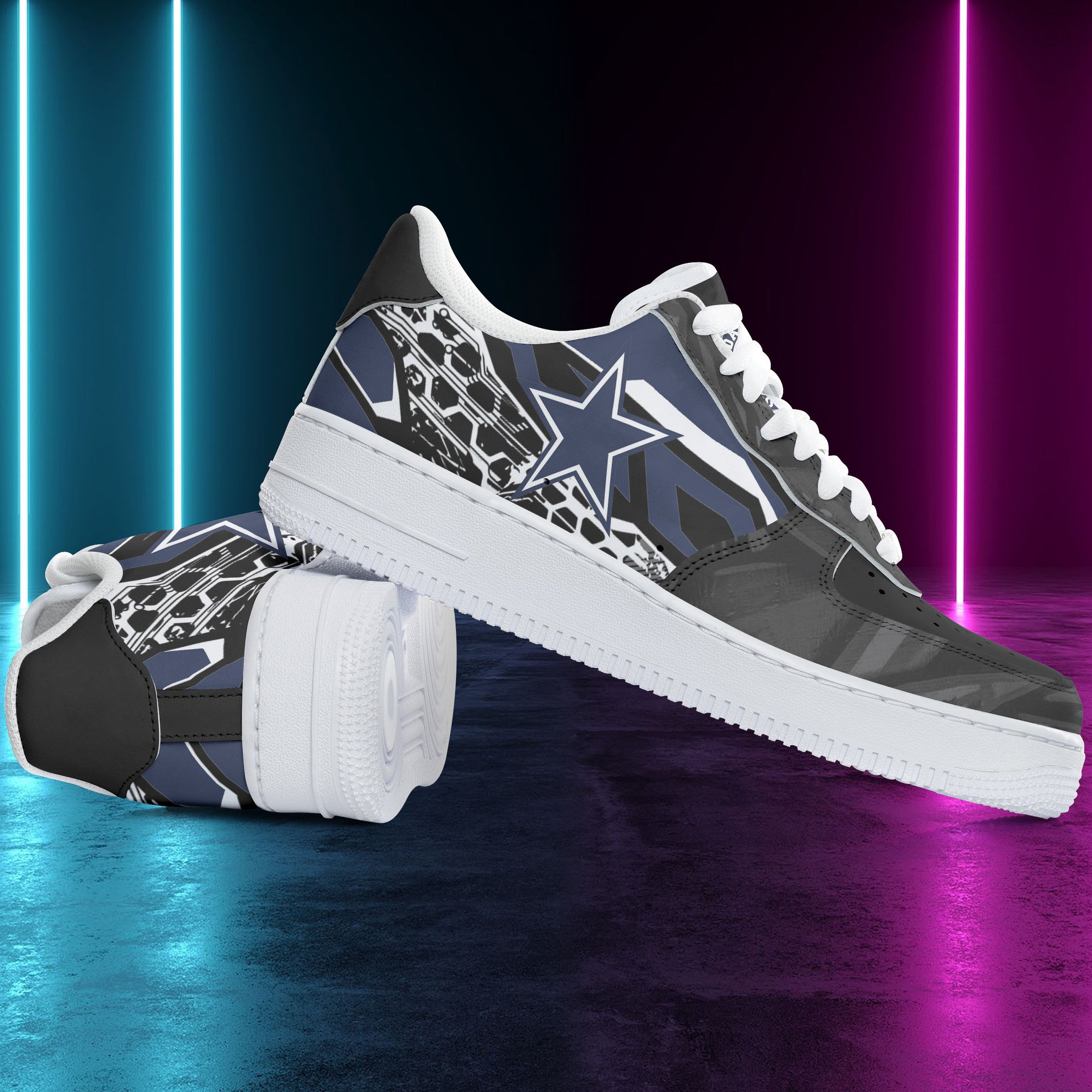 Ideafootwear Dallas Cowboys NFL Air Low-Top Sneakers Shoes For Men And Women