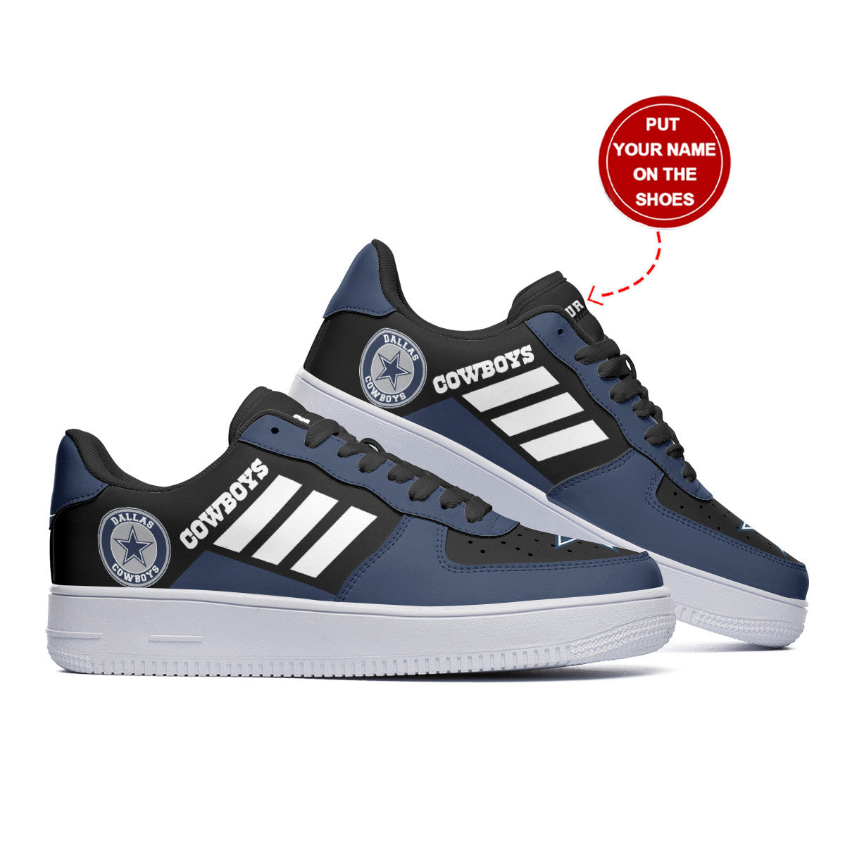 Ideafootwear Dallas Cowboys NFL Air Low-Top Sneakers Shoes For Men And Women