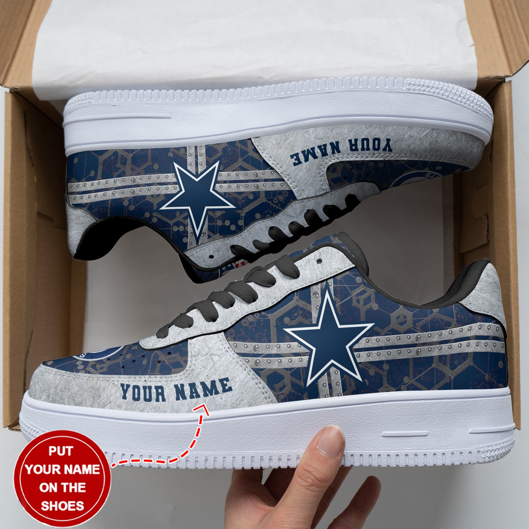 Ideafootwear Dallas Cowboys NFL Air Low-Top Sneakers Shoes For Men And Women