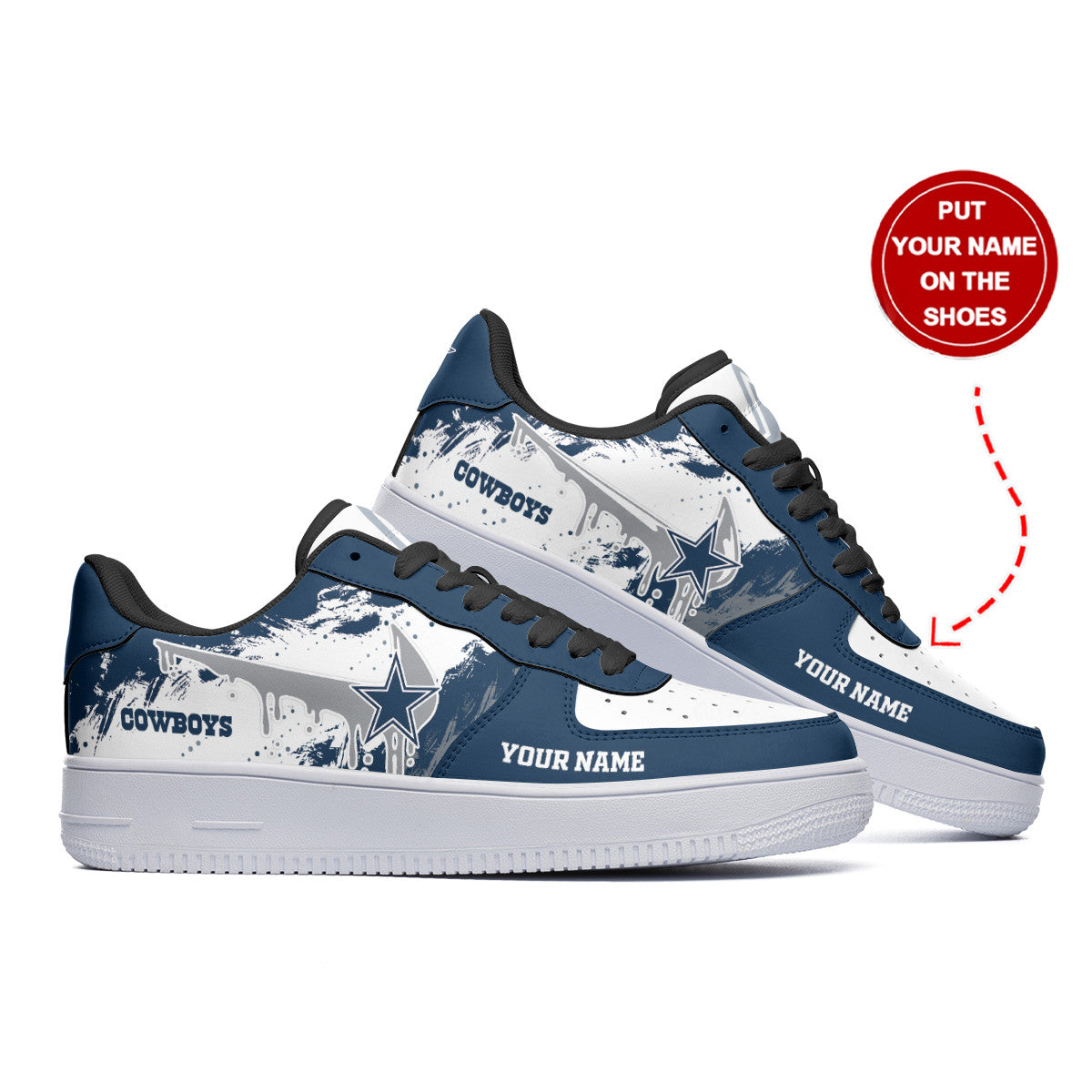 Ideafootwear Dallas Cowboys NFL Air Low-Top Sneakers Shoes For Men And Women