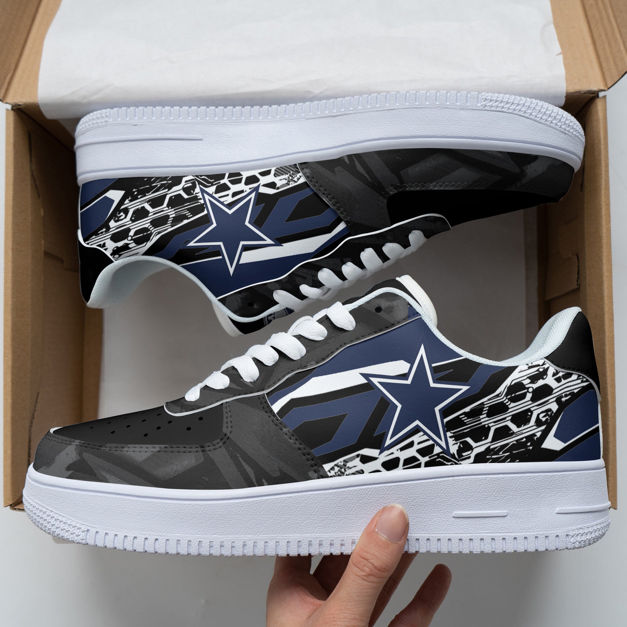 Ideafootwear Dallas Cowboys NFL Air Low-Top Sneakers Shoes For Men And Women