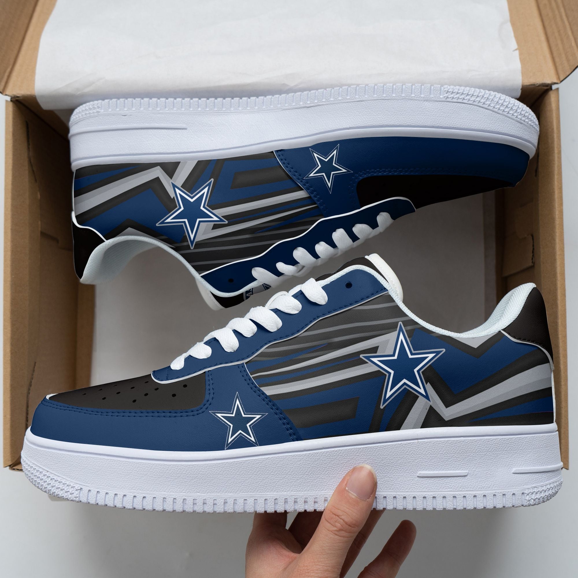 Ideafootwear Dallas Cowboys NFL Air Low-Top Sneakers Shoes For Men And Women