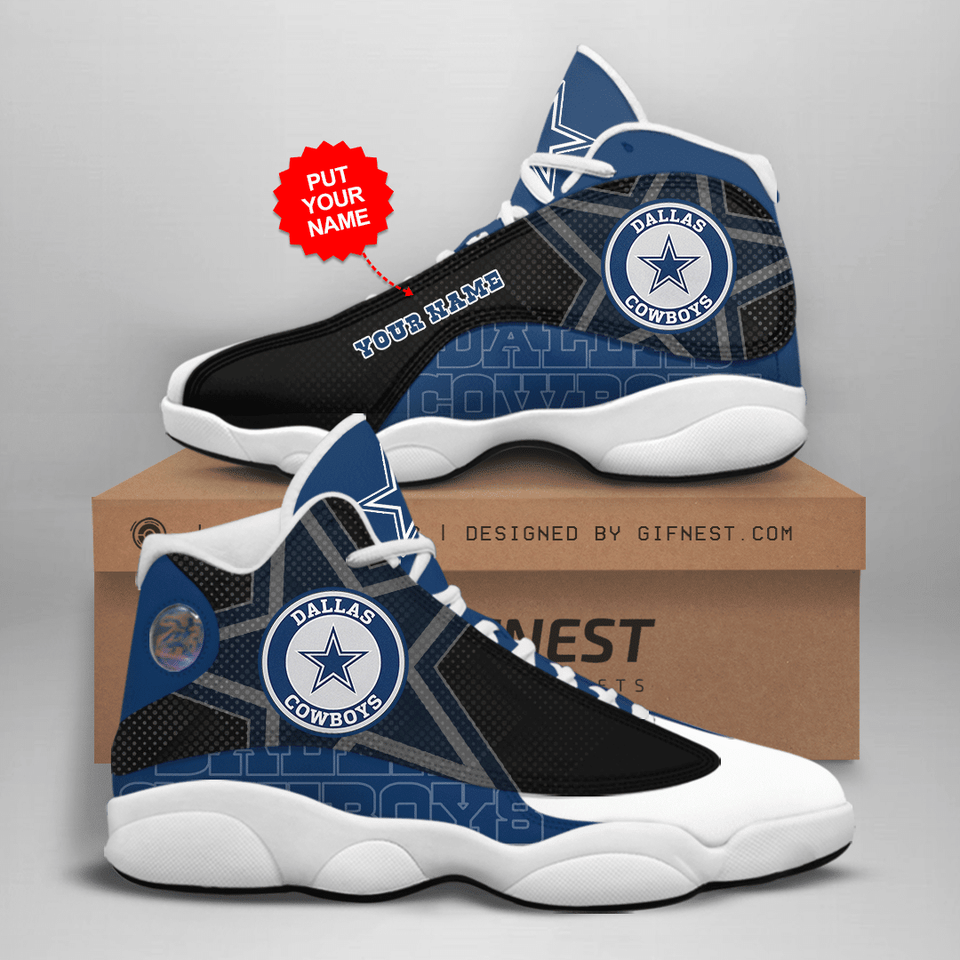 Ideafootwear Dallas Cowboys NFL AJ13 Sneakers Shoes For Men And Women