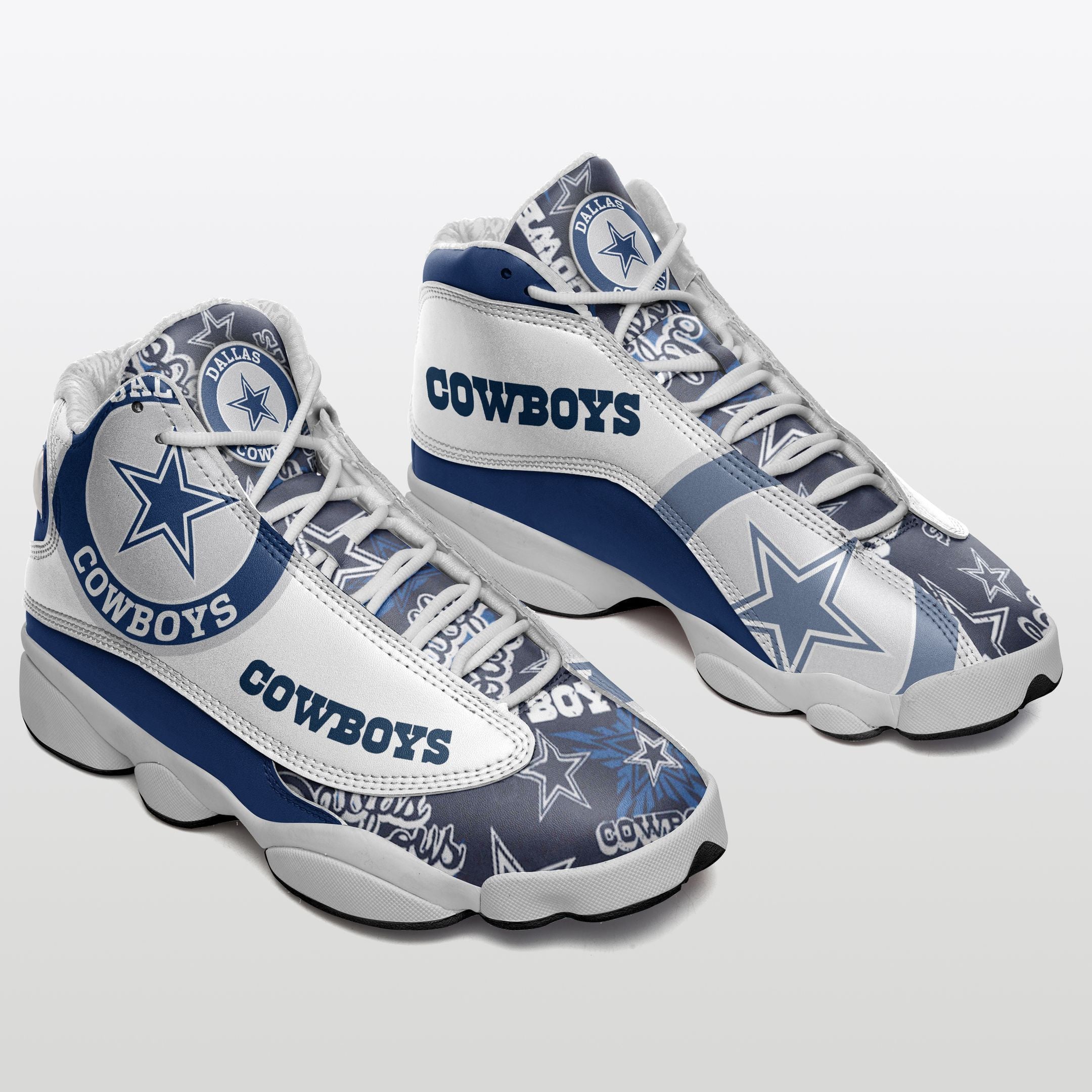 Ideafootwear Dallas Cowboys NFL AJ13 Sneakers Shoes For Men And Women