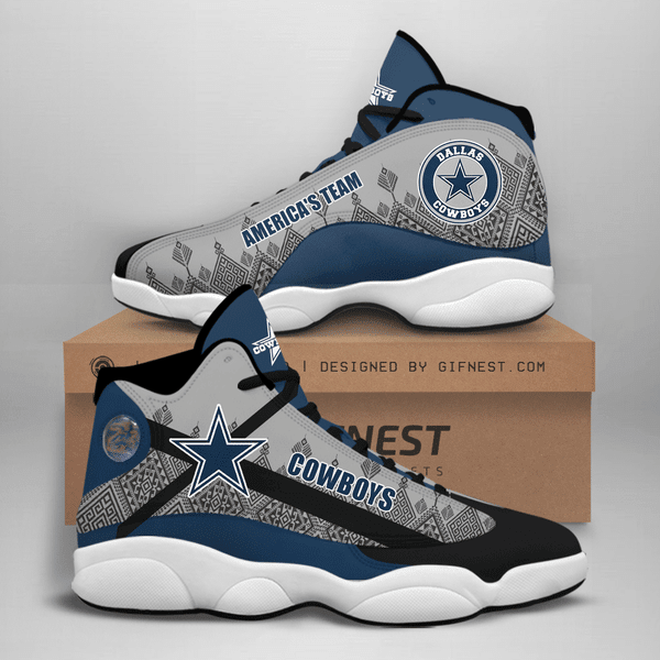 Ideafootwear Dallas Cowboys NFL AJ13 Sneakers Shoes For Men And Women