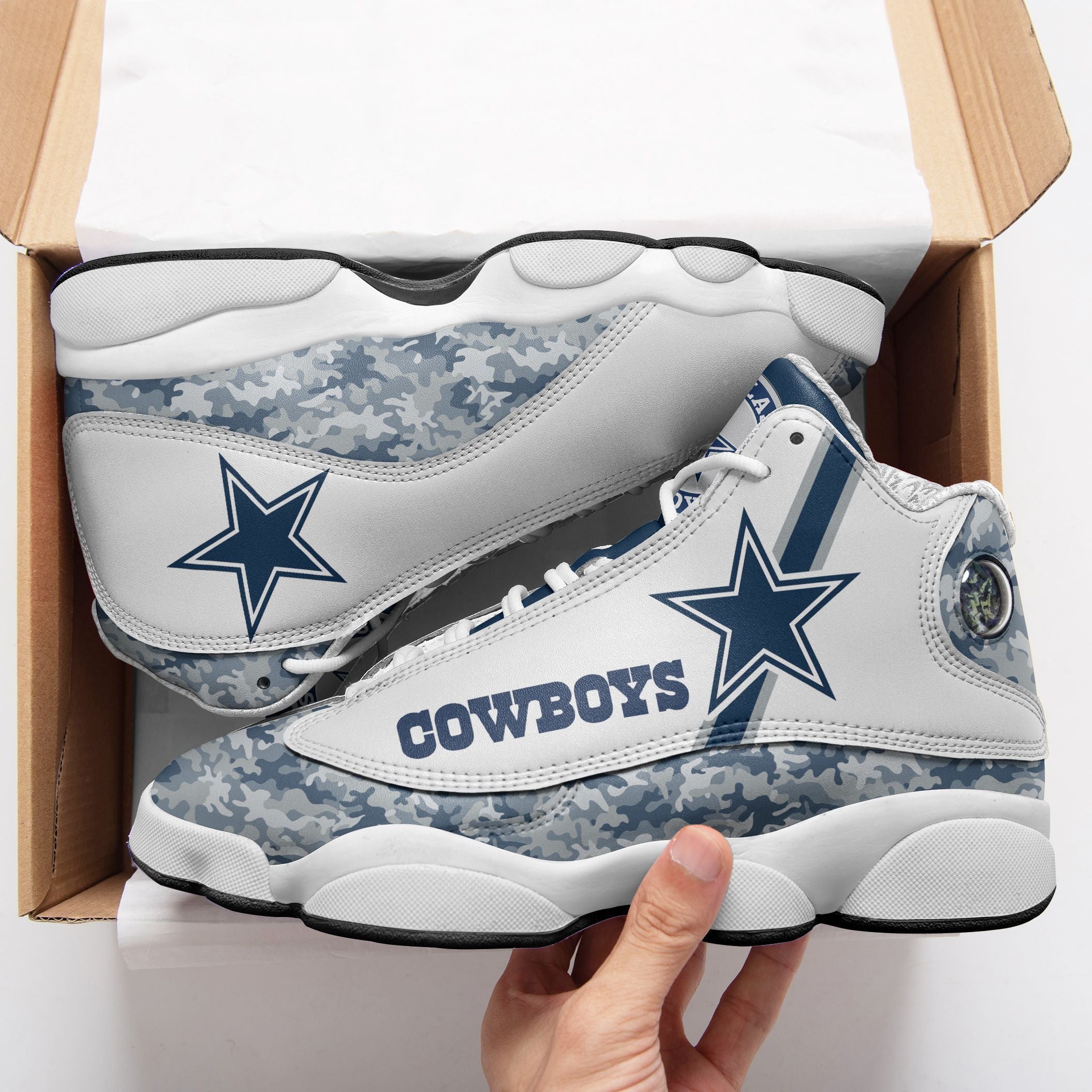 Ideafootwear Dallas Cowboys NFL AJ13 Sneakers Shoes For Men And Women