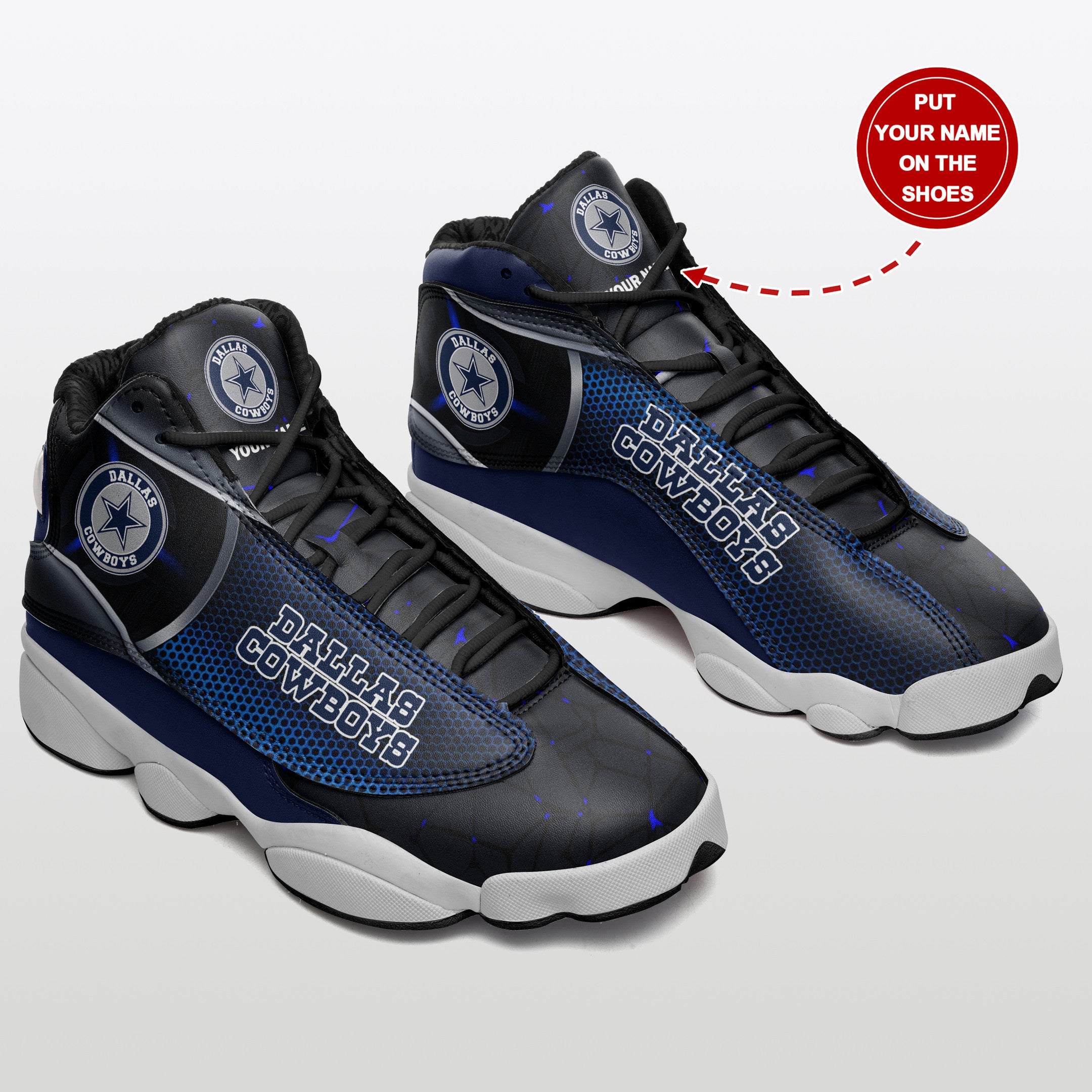 Ideafootwear Dallas Cowboys NFL AJ13 Sneakers Shoes For Men And Women