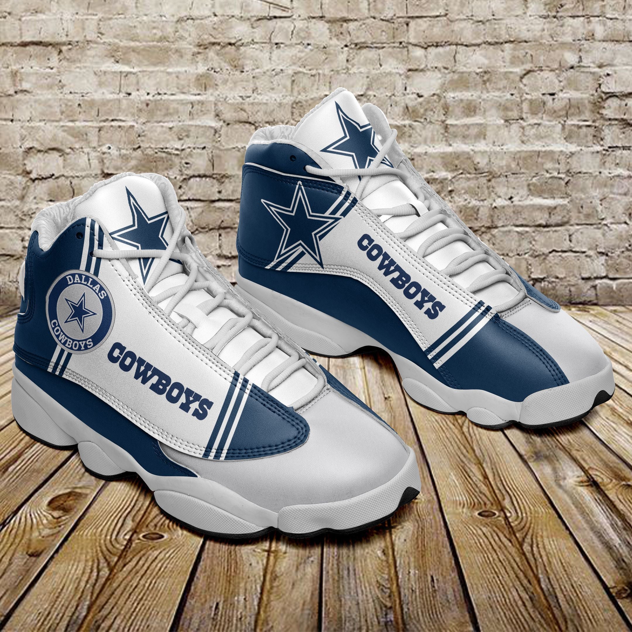 Ideafootwear Dallas Cowboys NFL AJ13 Sneakers Shoes For Men And Women