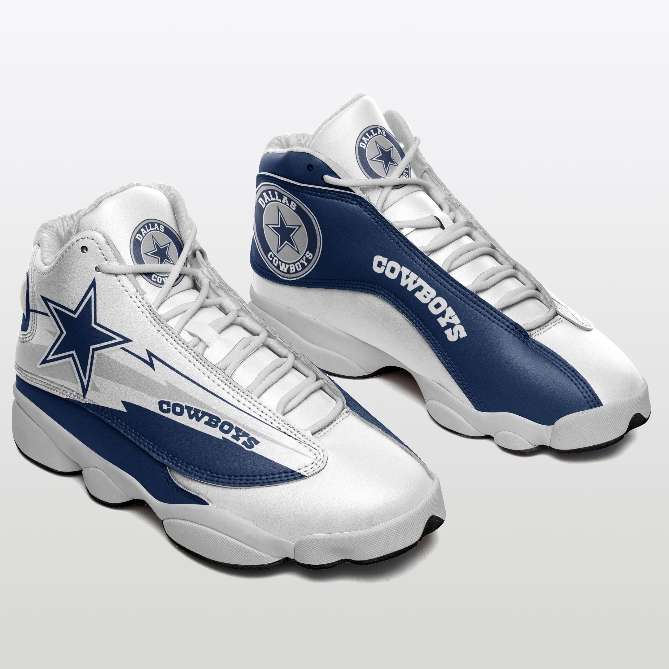 Ideafootwear Dallas Cowboys NFL AJ13 Sneakers Shoes For Men And Women