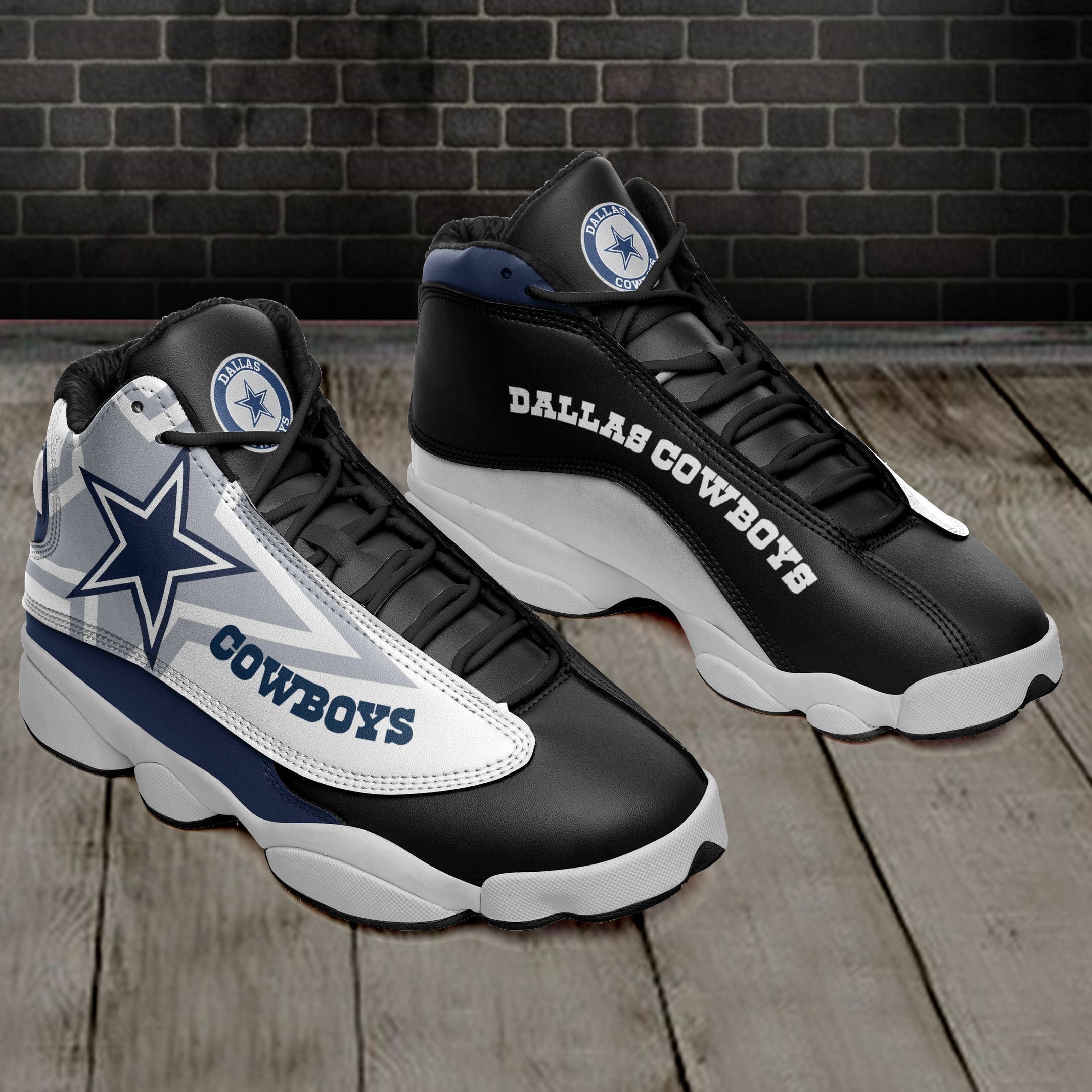 Ideafootwear Dallas Cowboys NFL AJ13 Sneakers Shoes For Men And Women