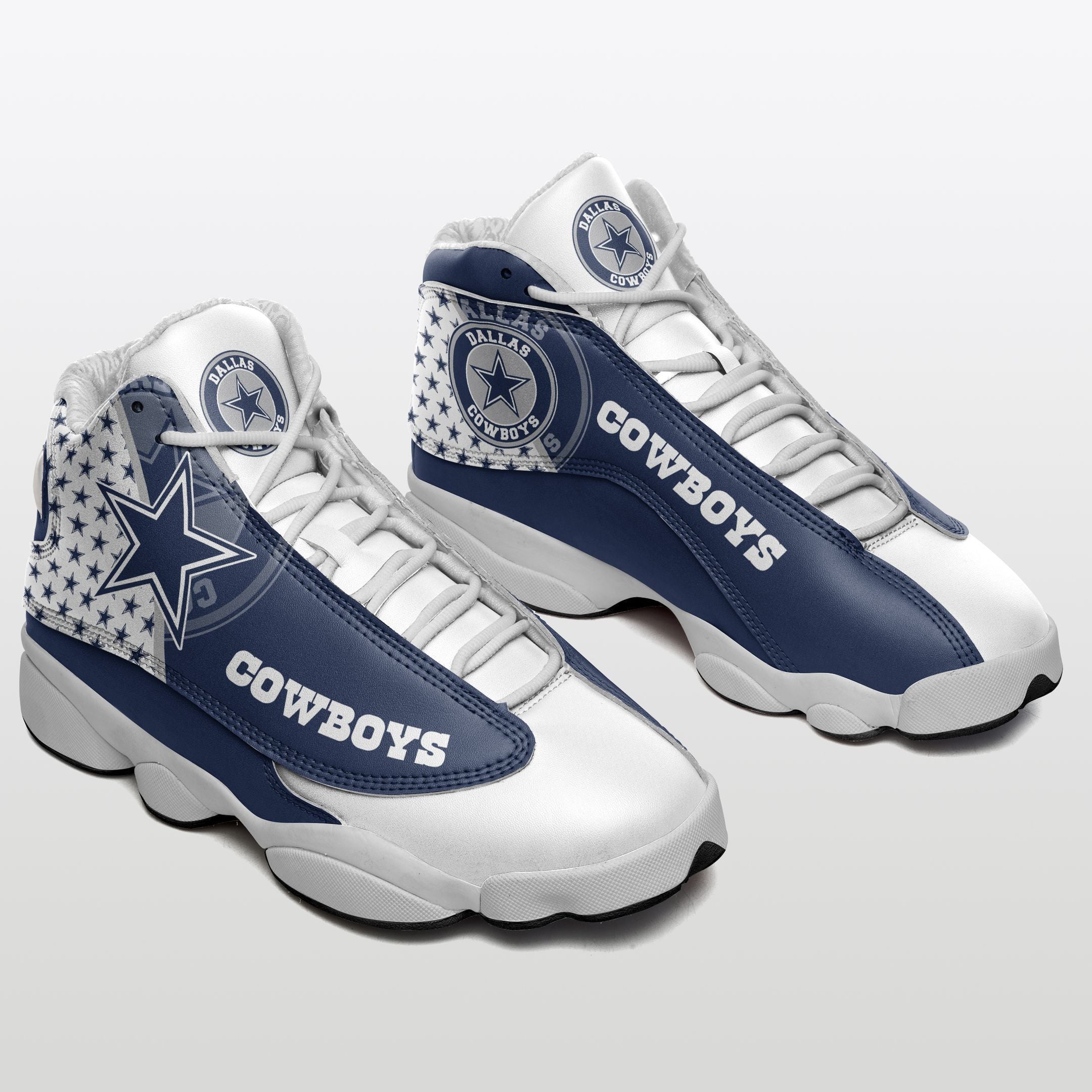 Ideafootwear Dallas Cowboys NFL AJ13 Sneakers Shoes For Men And Women