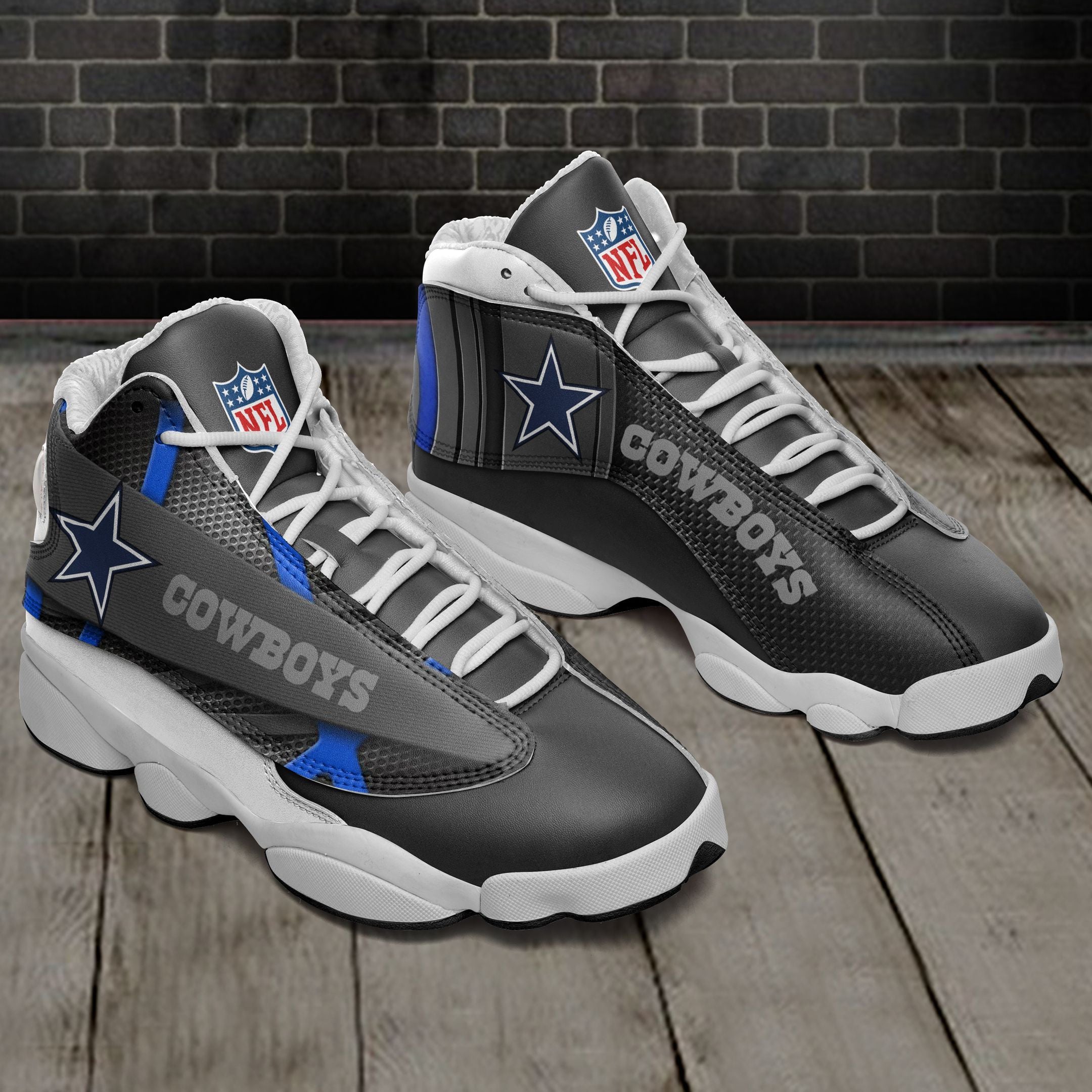 Ideafootwear Dallas Cowboys NFL AJ13 Sneakers Shoes For Men And Women
