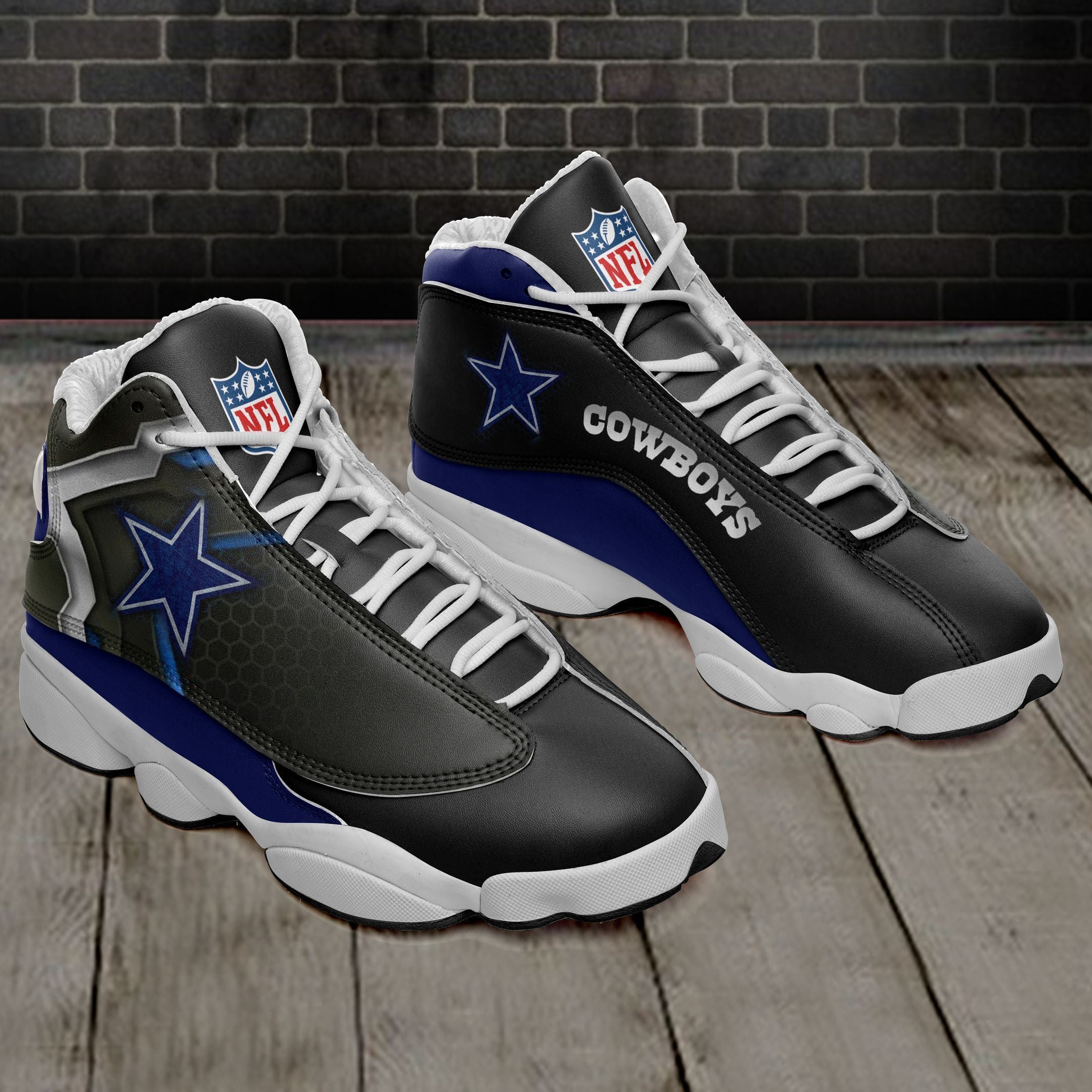 Ideafootwear Dallas Cowboys NFL AJ13 Sneakers Shoes For Men And Women