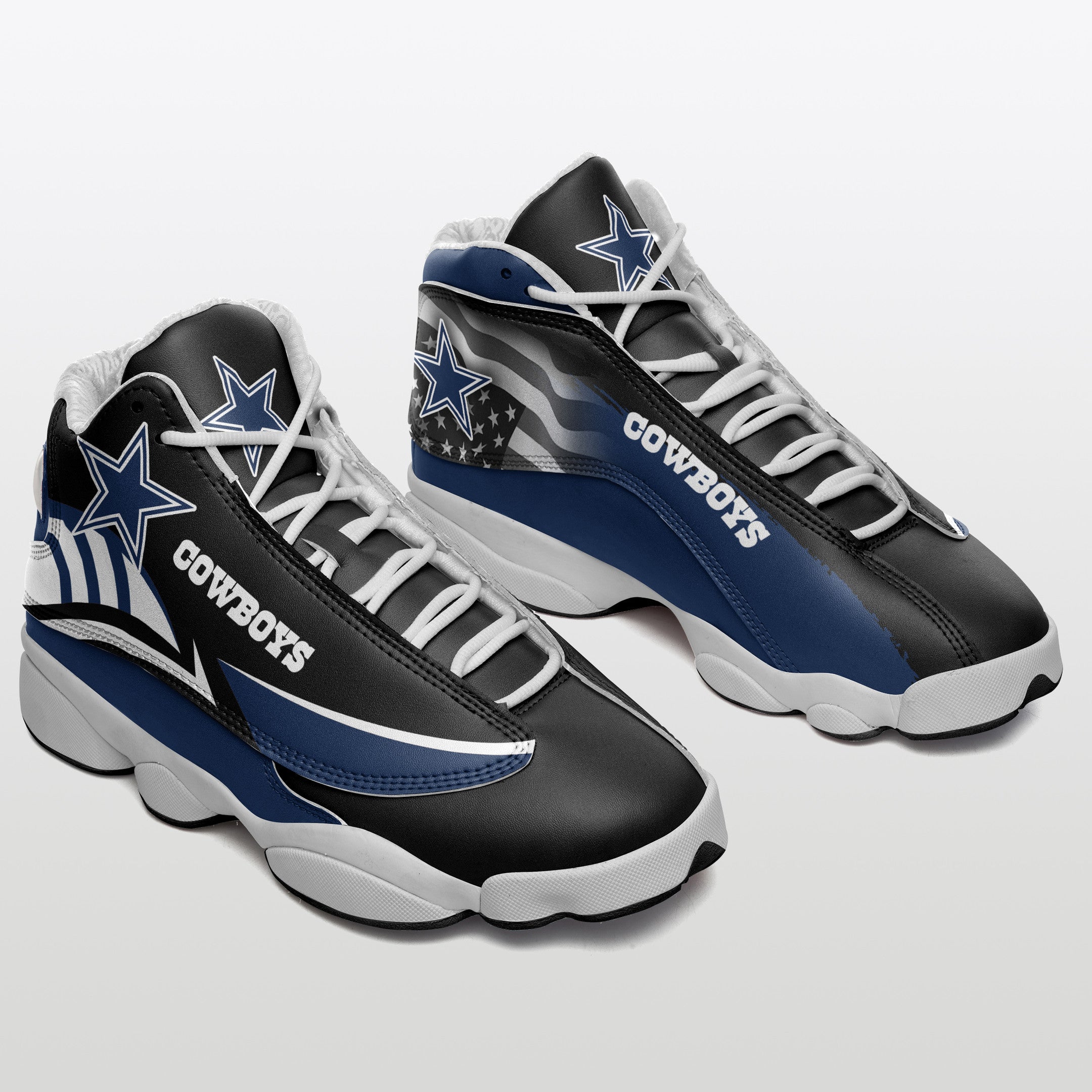 Ideafootwear Dallas Cowboys NFL AJ13 Sneakers Shoes For Men And Women
