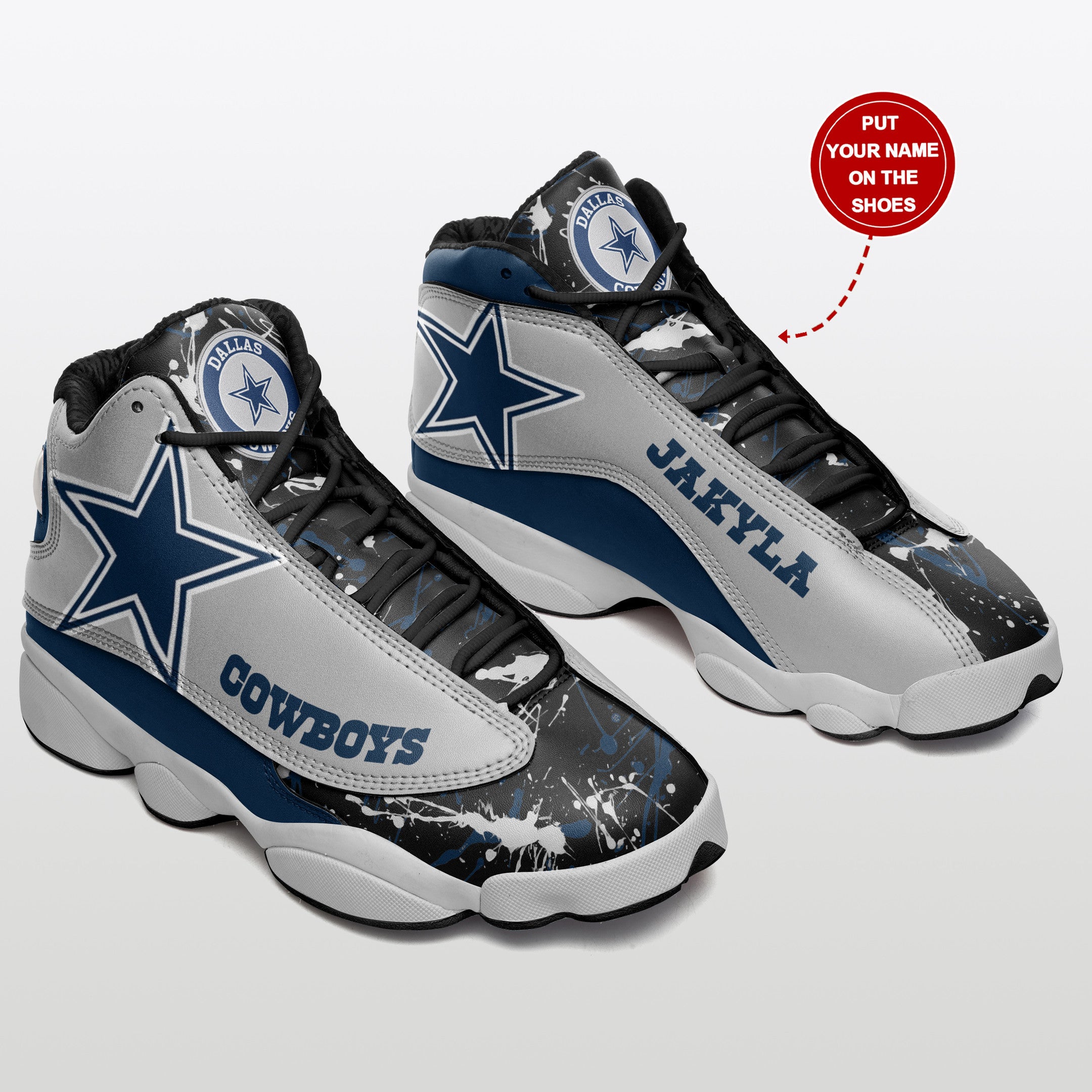 Ideafootwear Dallas Cowboys NFL AJ13 Sneakers Shoes For Men And Women
