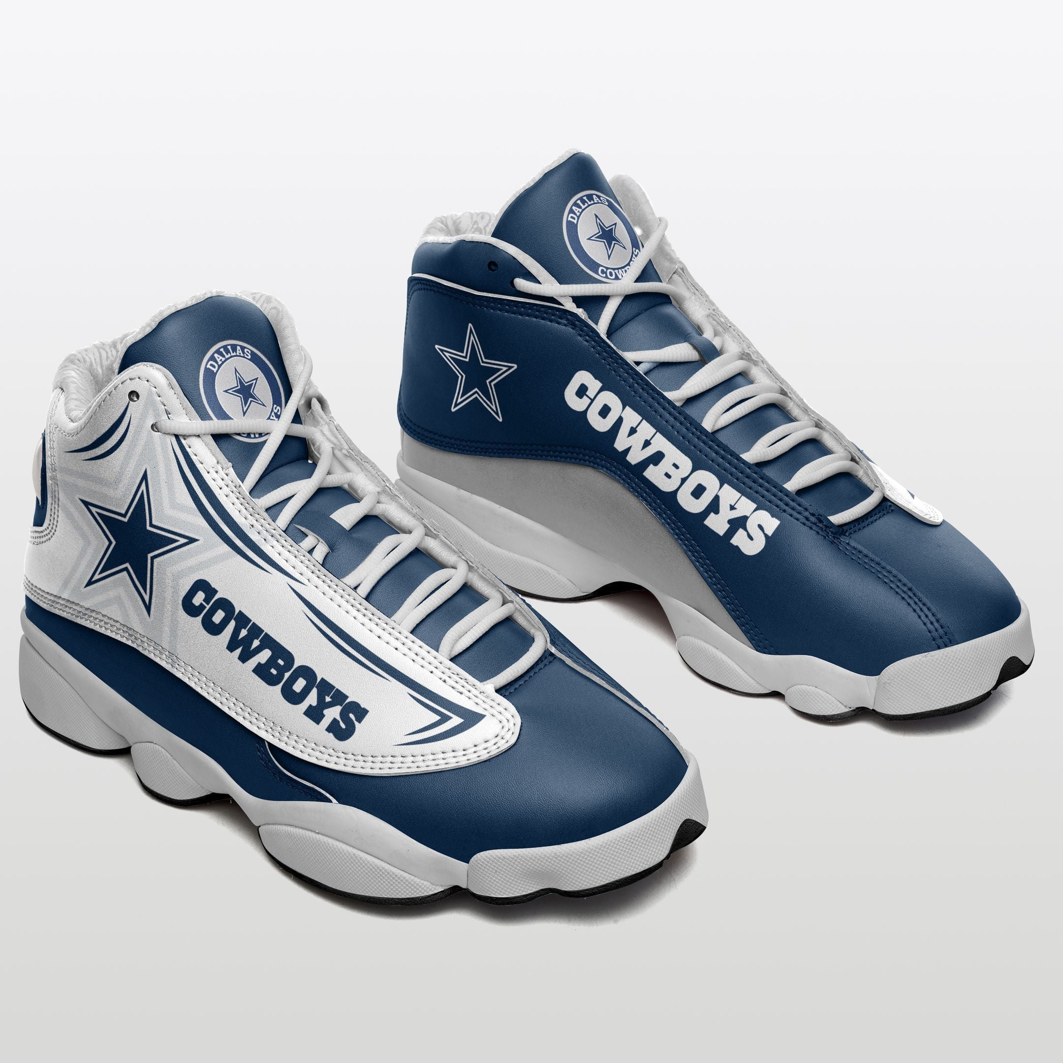 Ideafootwear Dallas Cowboys NFL AJ13 Sneakers Shoes For Men And Women