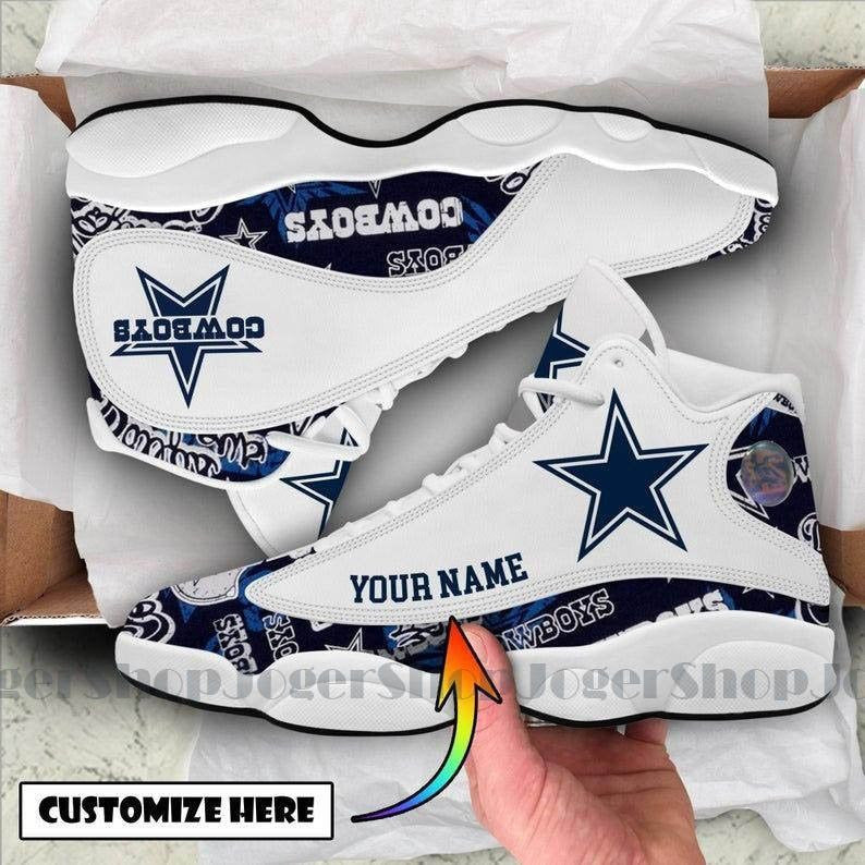 Ideafootwear Dallas Cowboys NFL AJ13 Sneakers Shoes For Men And Women