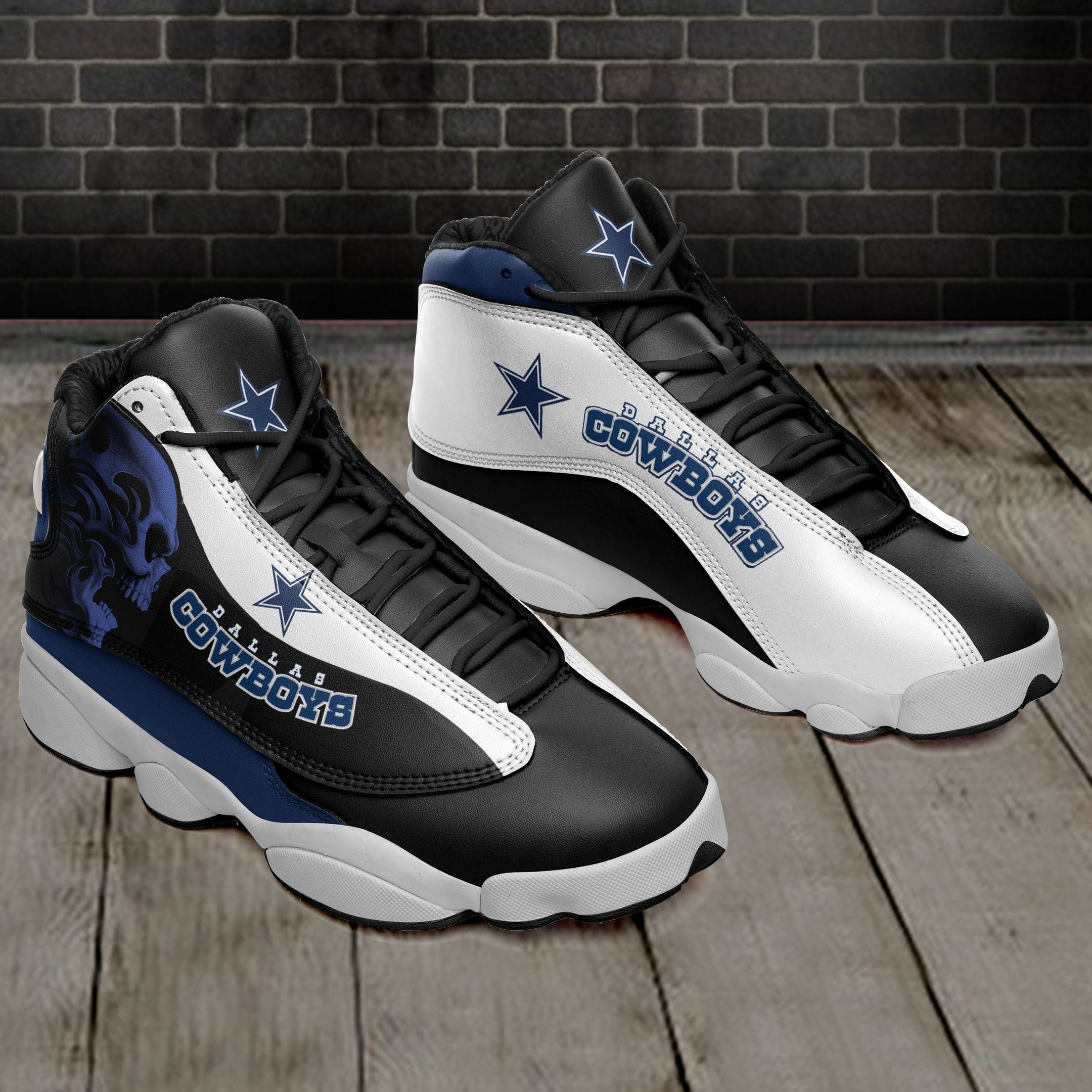 Ideafootwear Dallas Cowboys NFL AJ13 Sneakers Shoes For Men And Women