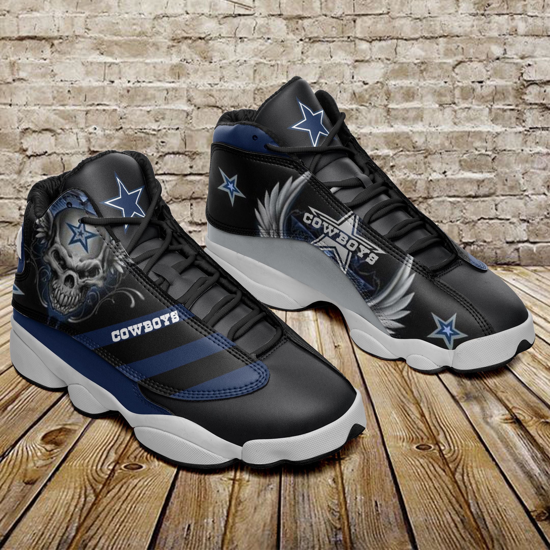 Ideafootwear Dallas Cowboys NFL AJ13 Sneakers Shoes For Men And Women
