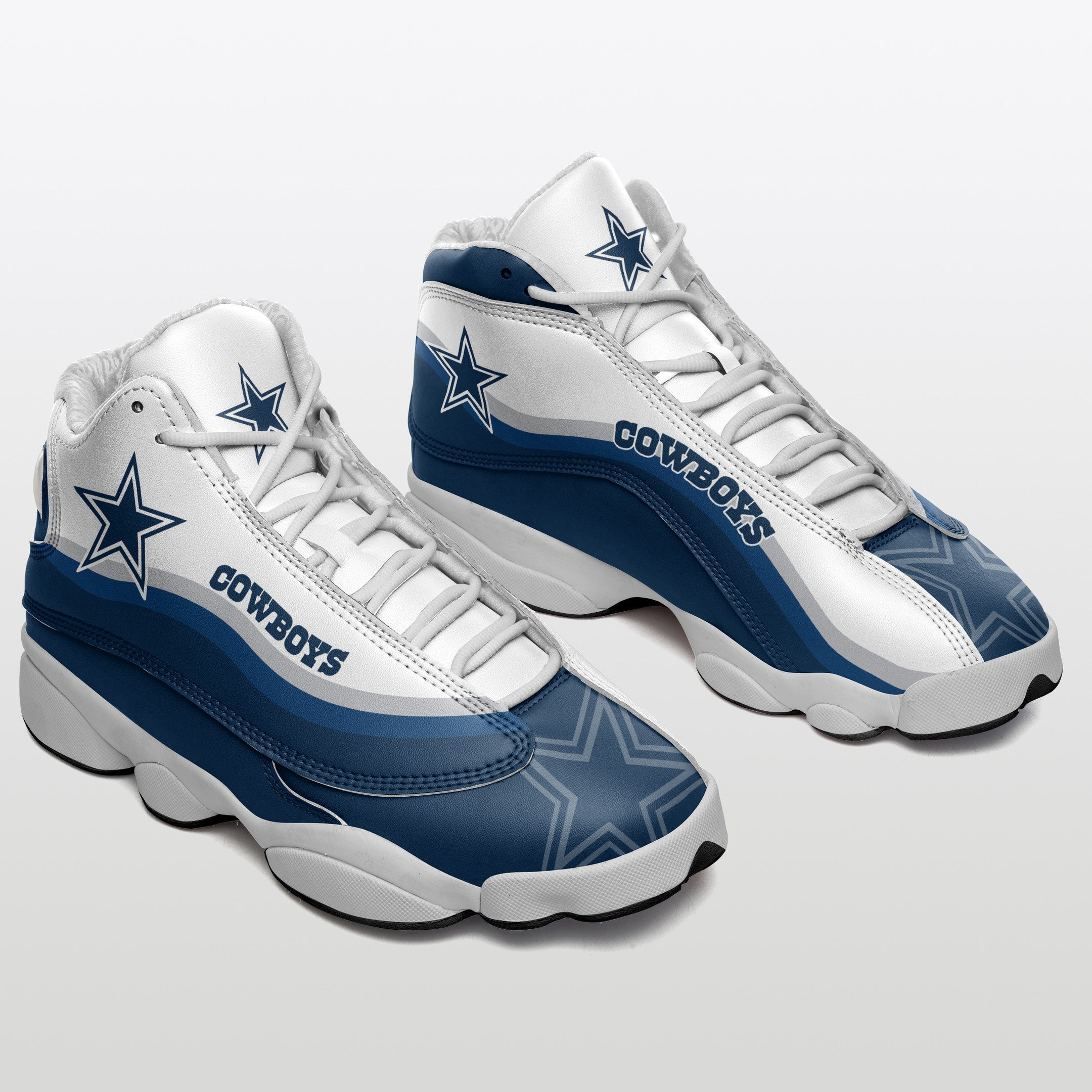 Ideafootwear Dallas Cowboys NFL AJ13 Sneakers Shoes For Men And Women