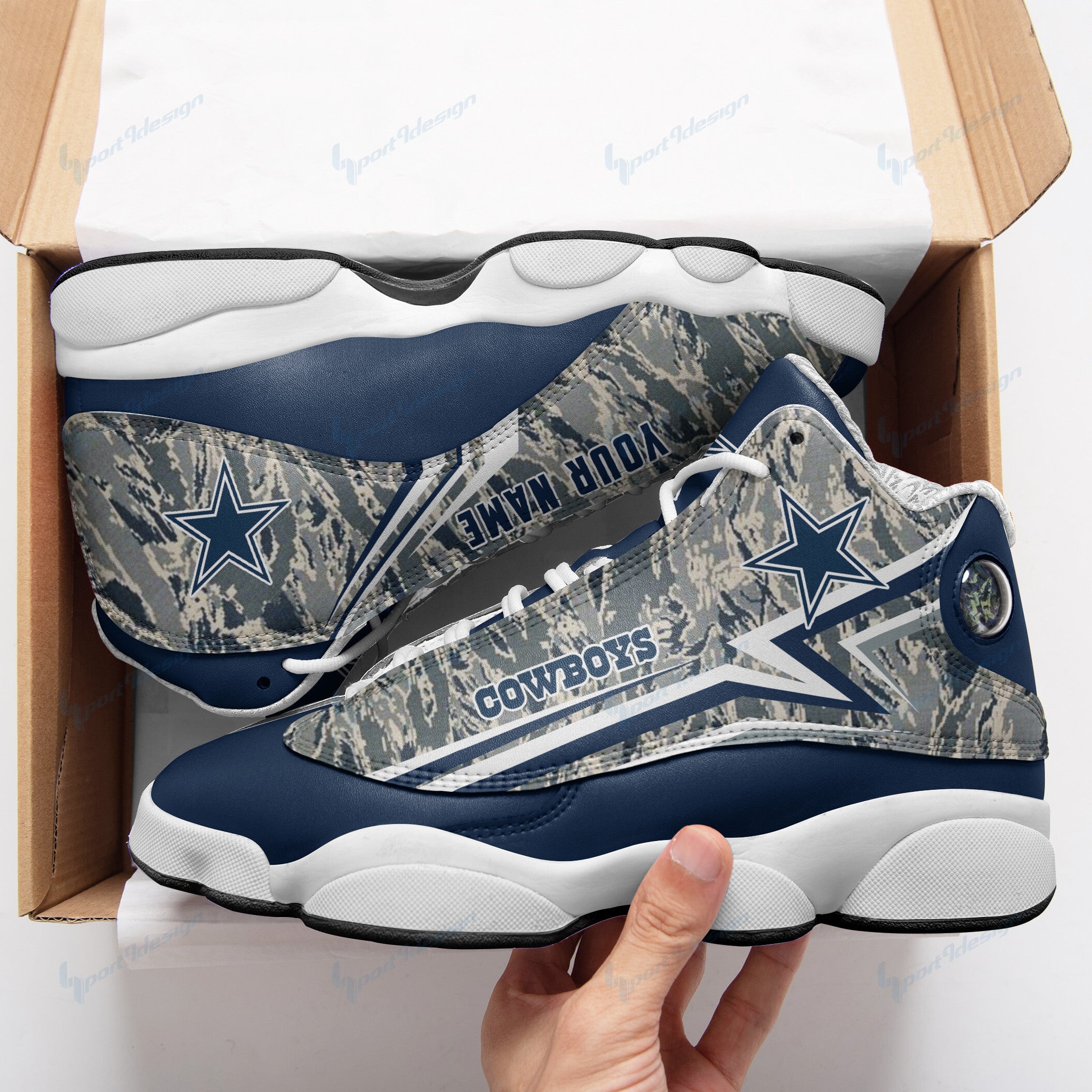 Ideafootwear Dallas Cowboys NFL AJ13 Sneakers Shoes For Men And Women
