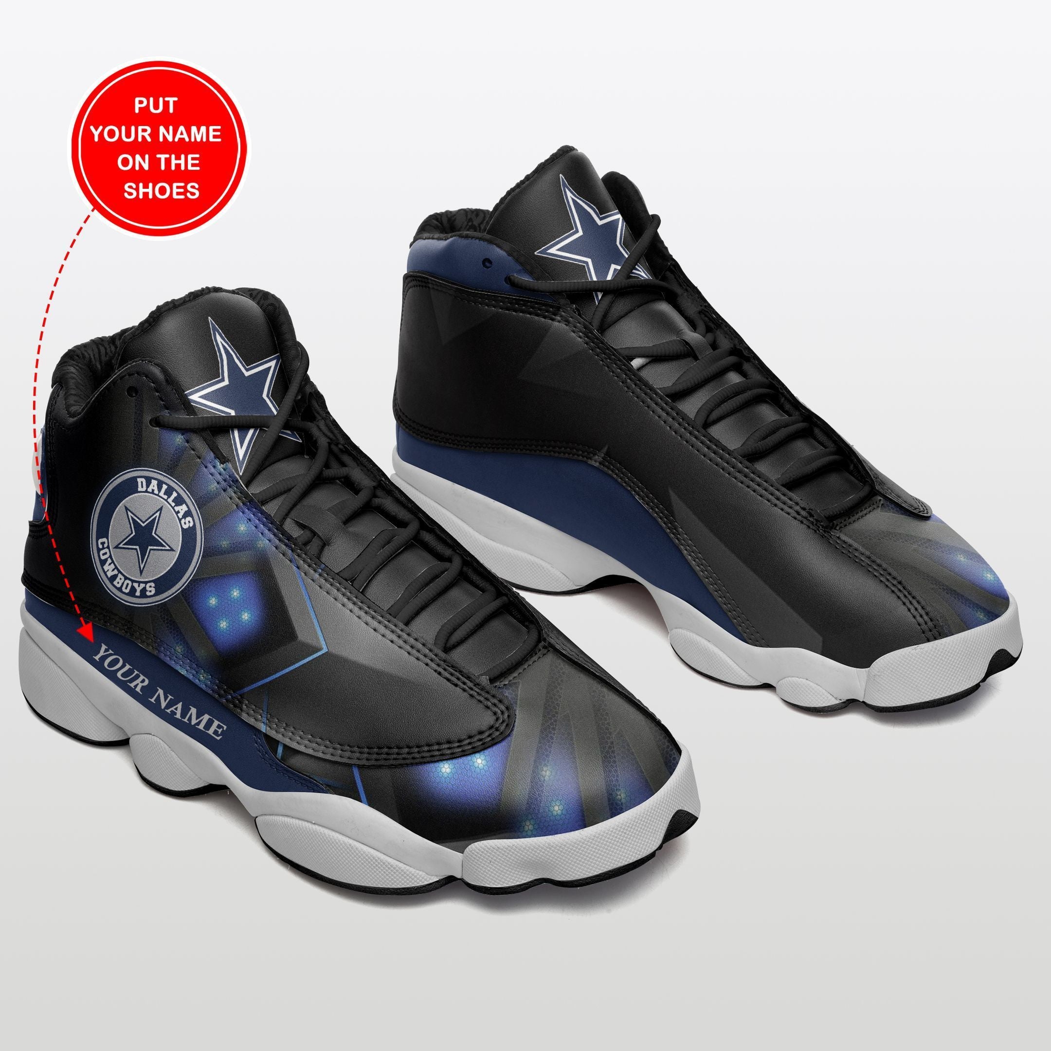 Ideafootwear Dallas Cowboys NFL AJ13 Sneakers Shoes For Men And Women