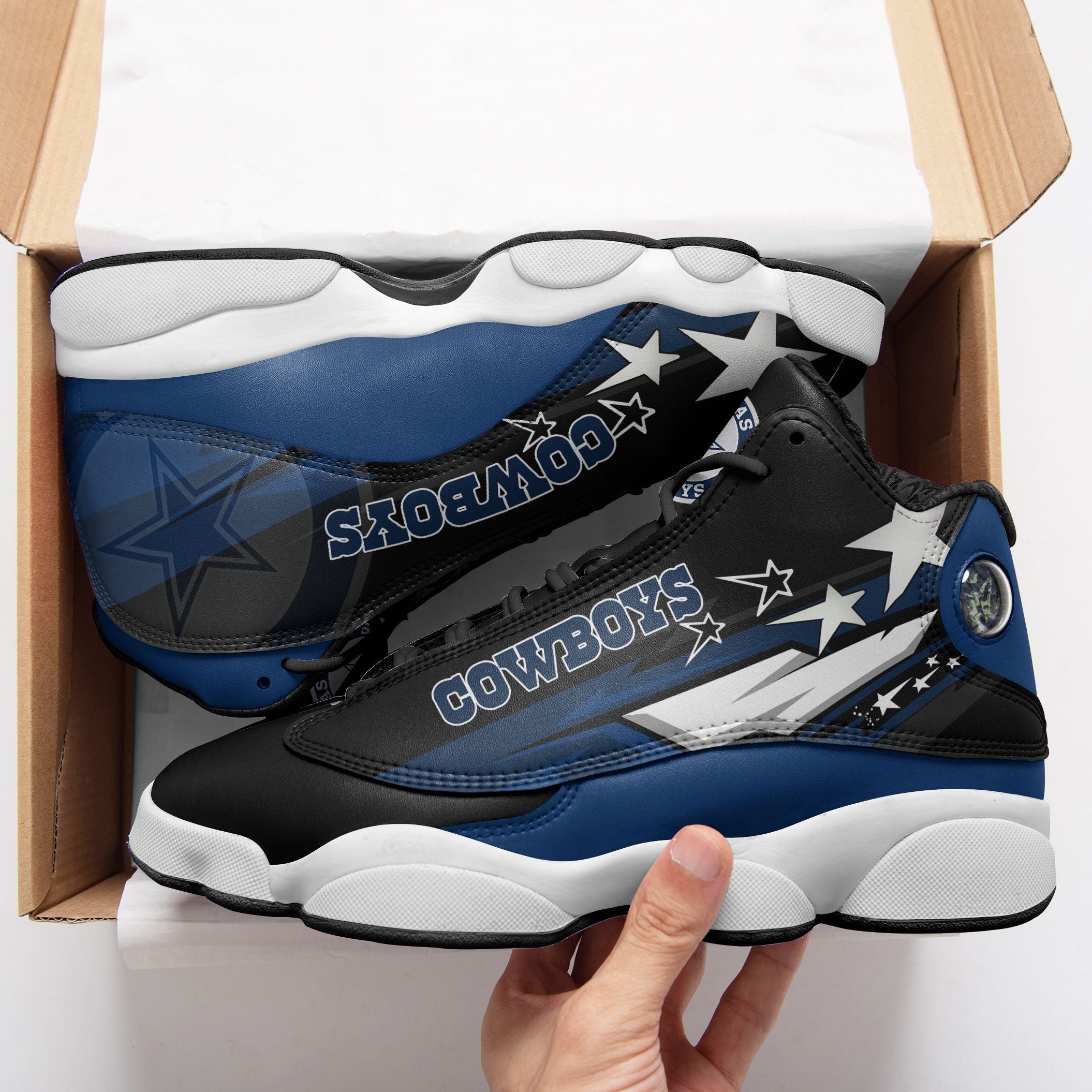 Ideafootwear Dallas Cowboys NFL AJ13 Sneakers Shoes For Men And Women