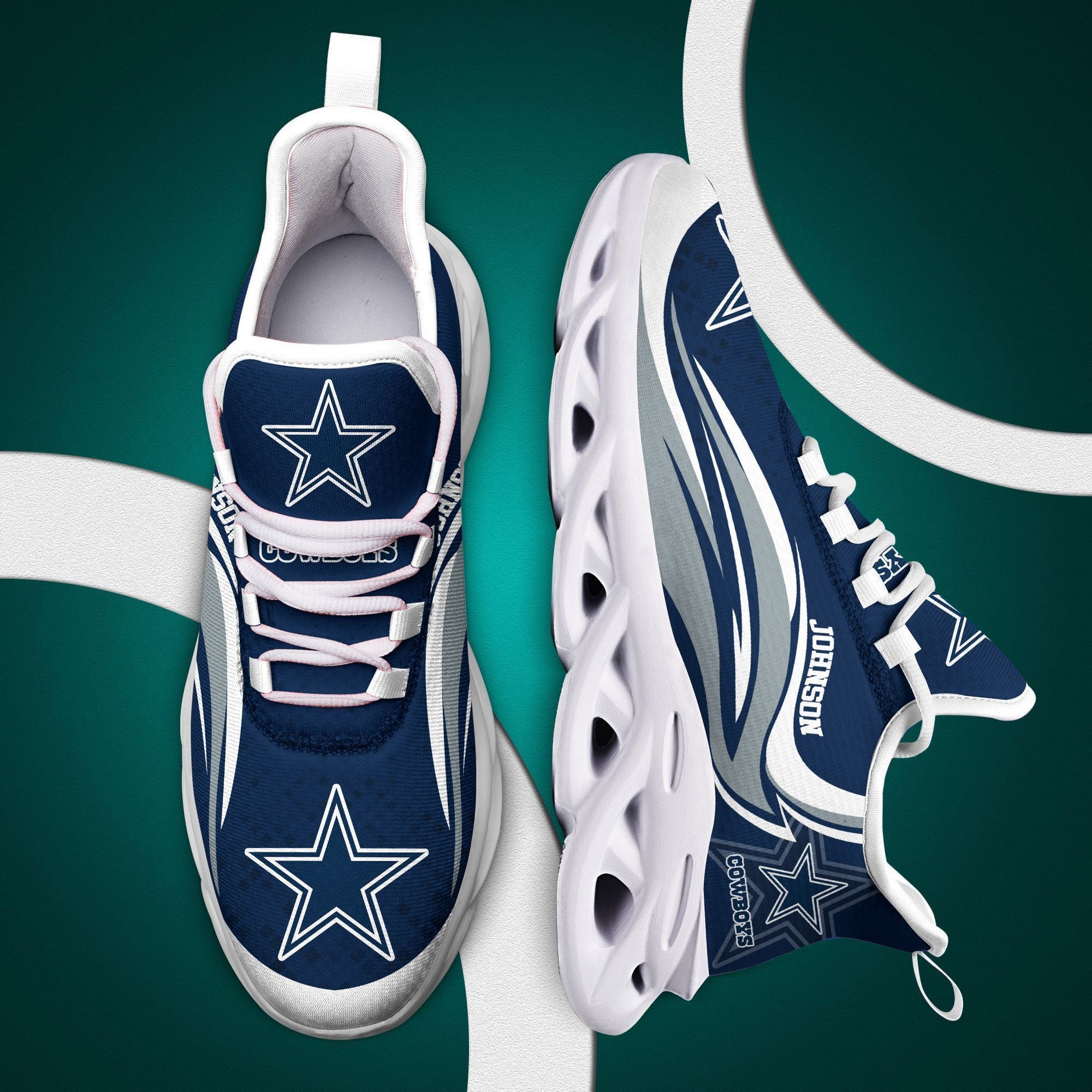 Ideafootwear Dallas Cowboys NFL Max Soul Shoes Sneakers For Men And Women