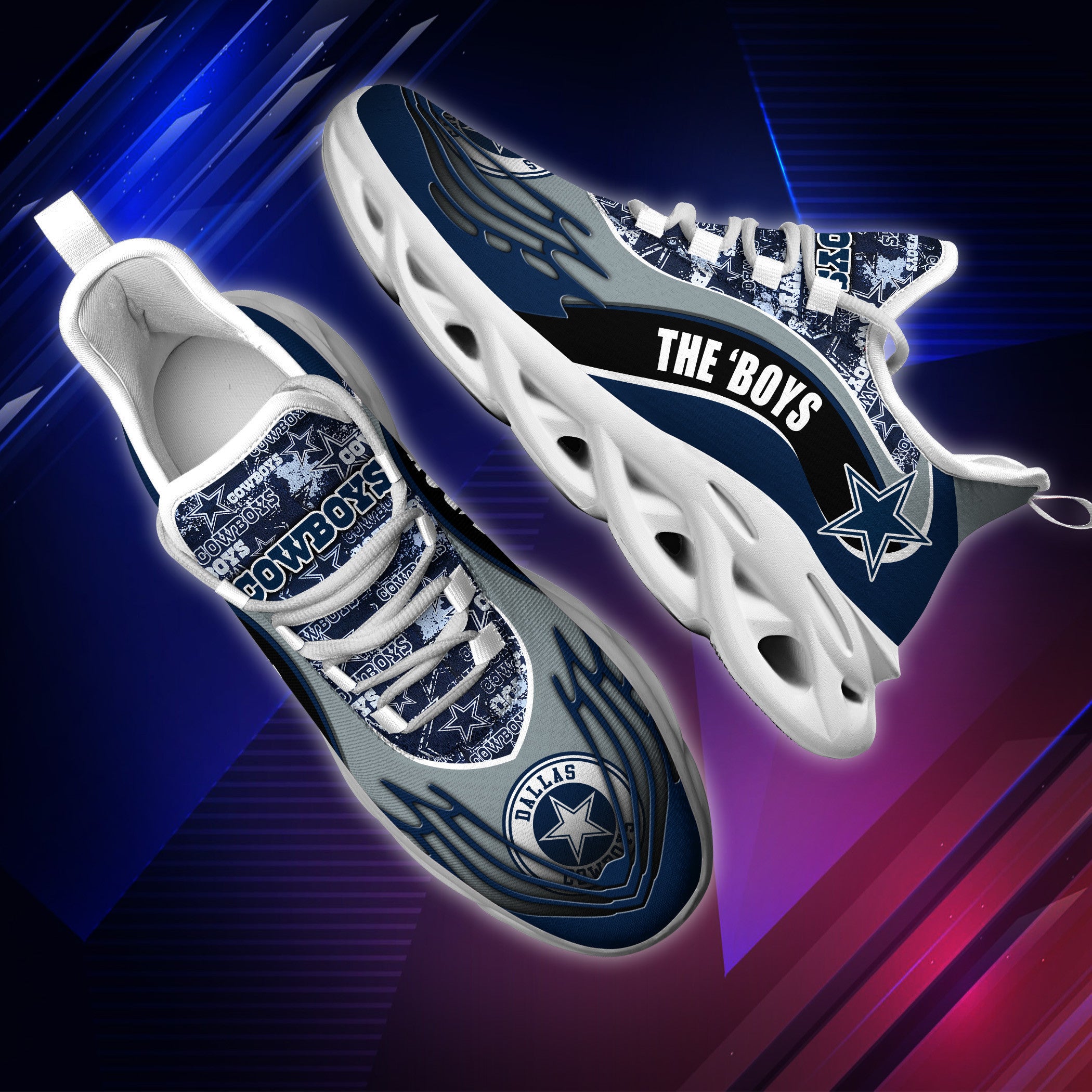 Ideafootwear Dallas Cowboys NFL Max Soul Shoes Sneakers For Men And Women