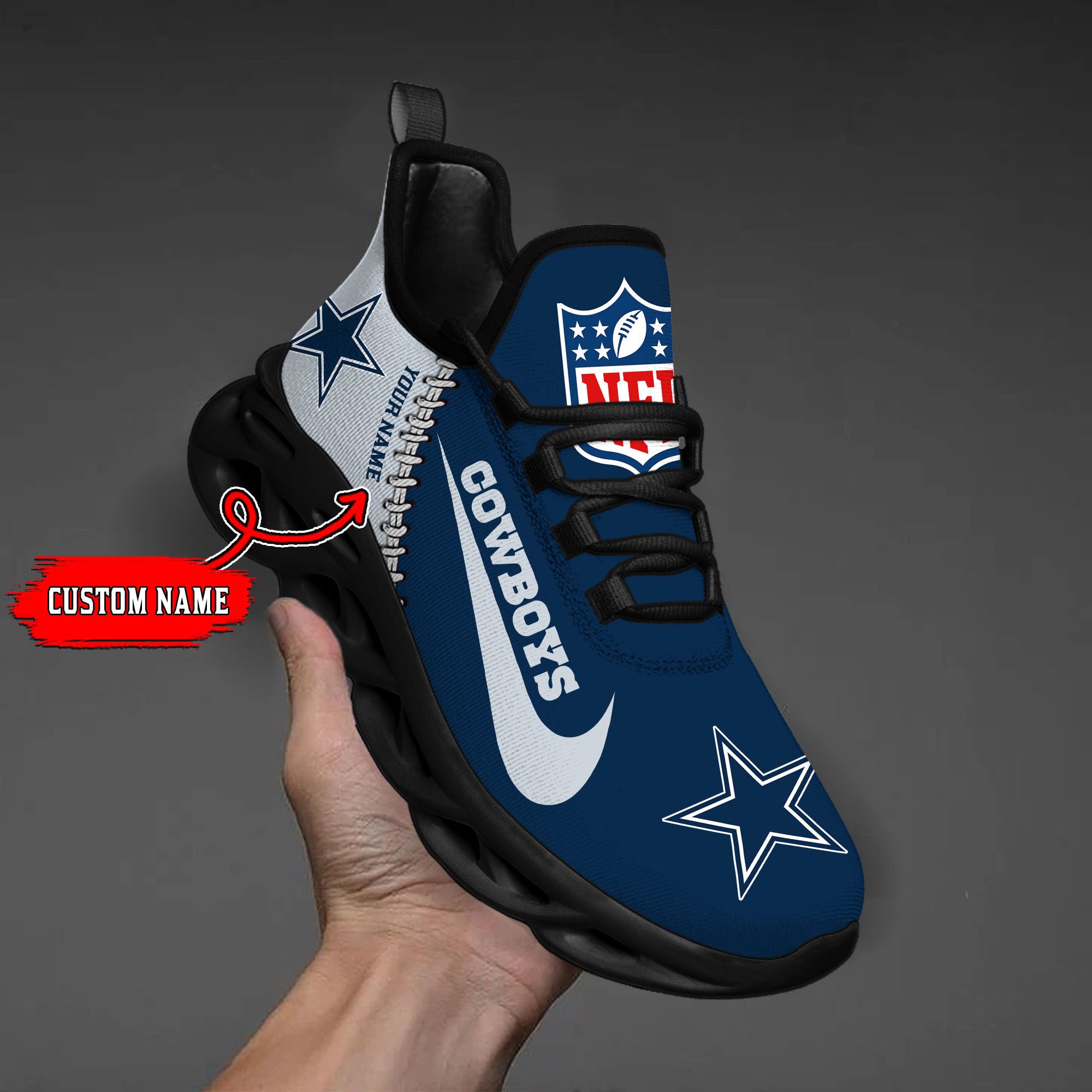 Ideafootwear Dallas Cowboys NFL Max Soul Shoes Sneakers For Men And Women